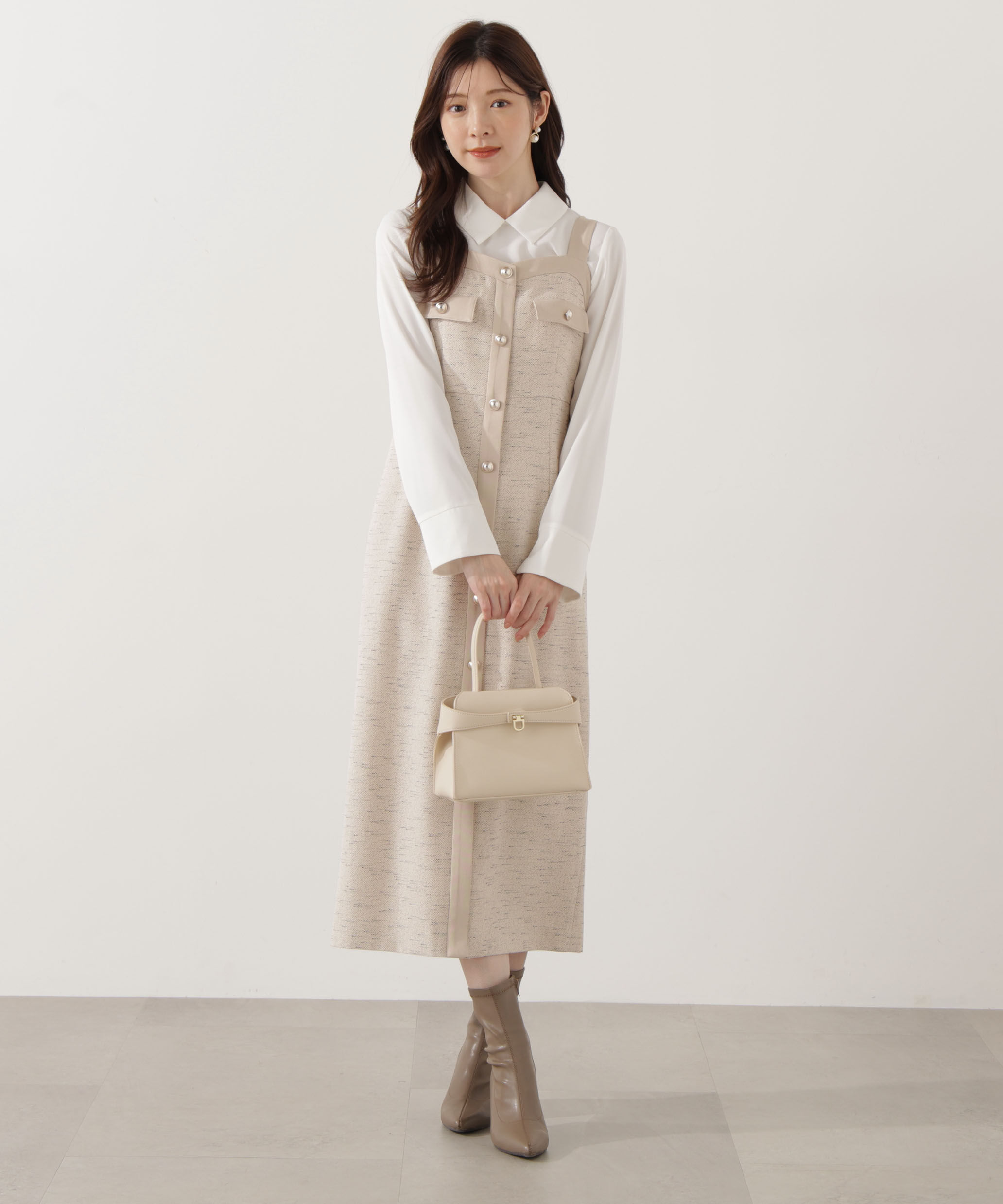 PROPORTION BODY DRESSING「ツイードロングジャンスカ 25AW」|ワンピース|