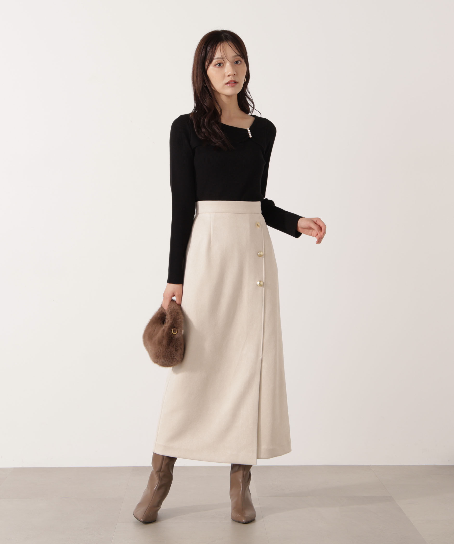 PROPORTION BODY DRESSING「アシメパールデザインニット 25AW」|ニット・セーター|