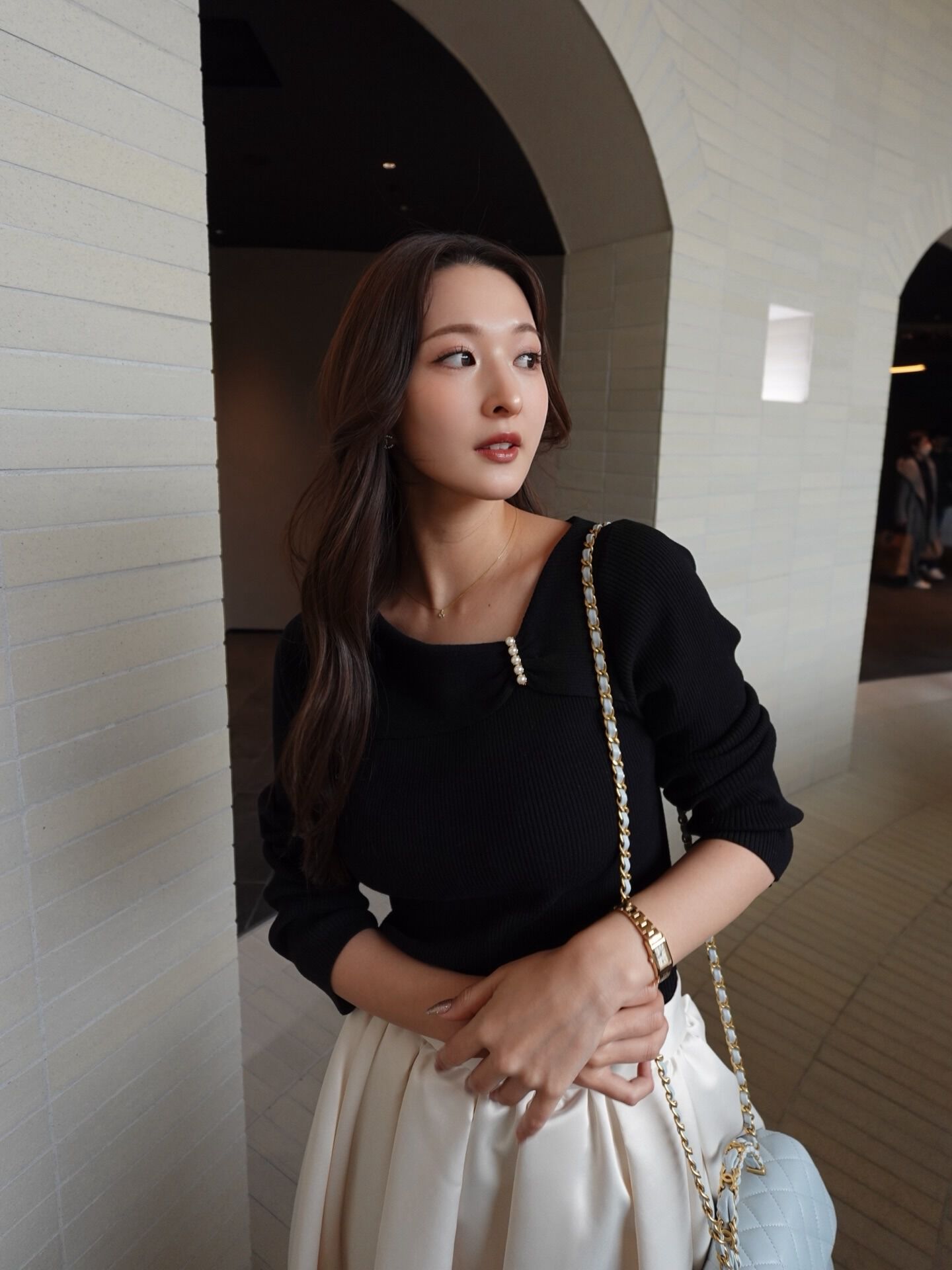 PROPORTION BODY DRESSING「アシメパールデザインニット 25AW」|ニット・セーター|