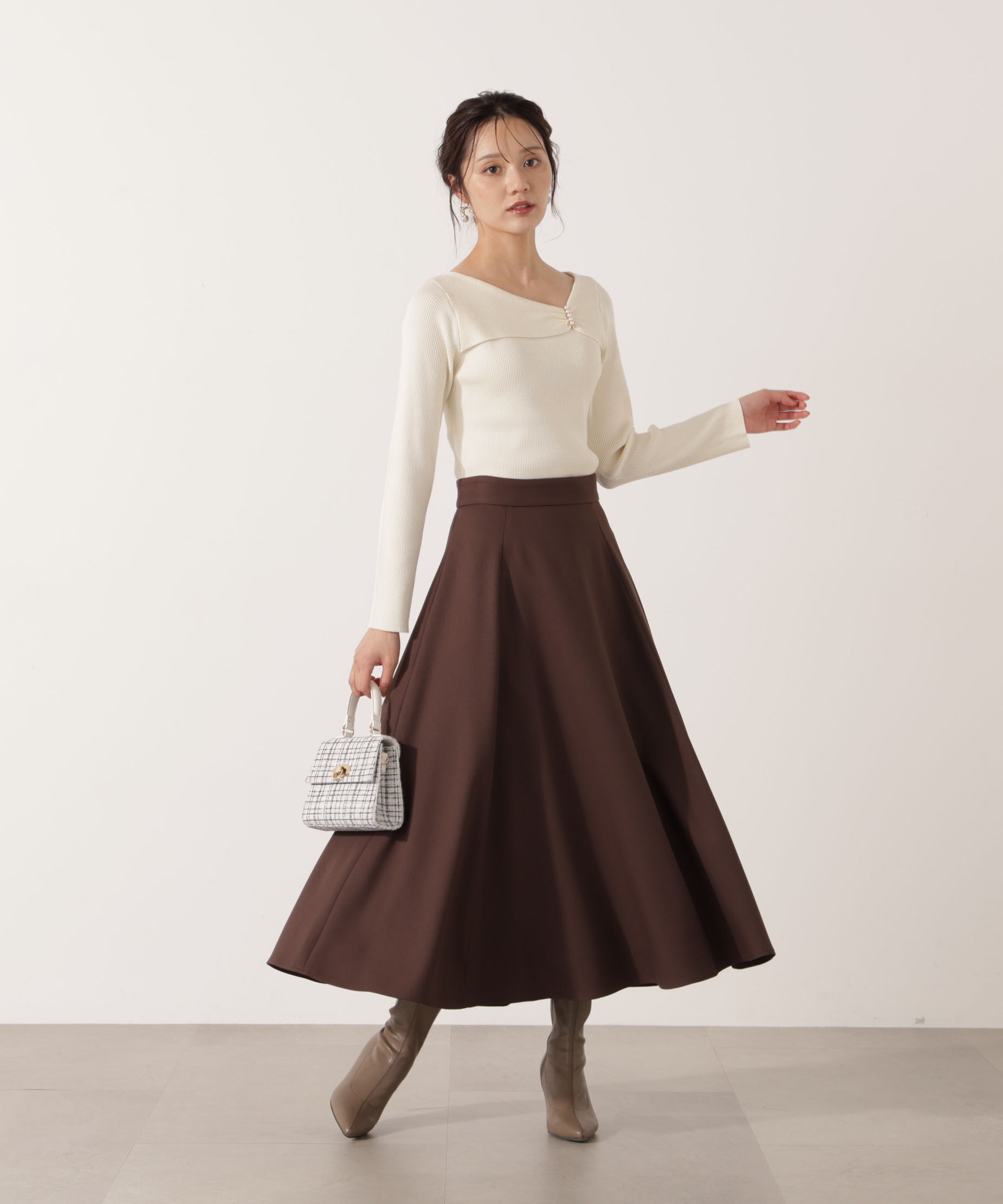 PROPORTION BODY DRESSING「アシメパールデザインニット 25AW」|ニット・セーター|