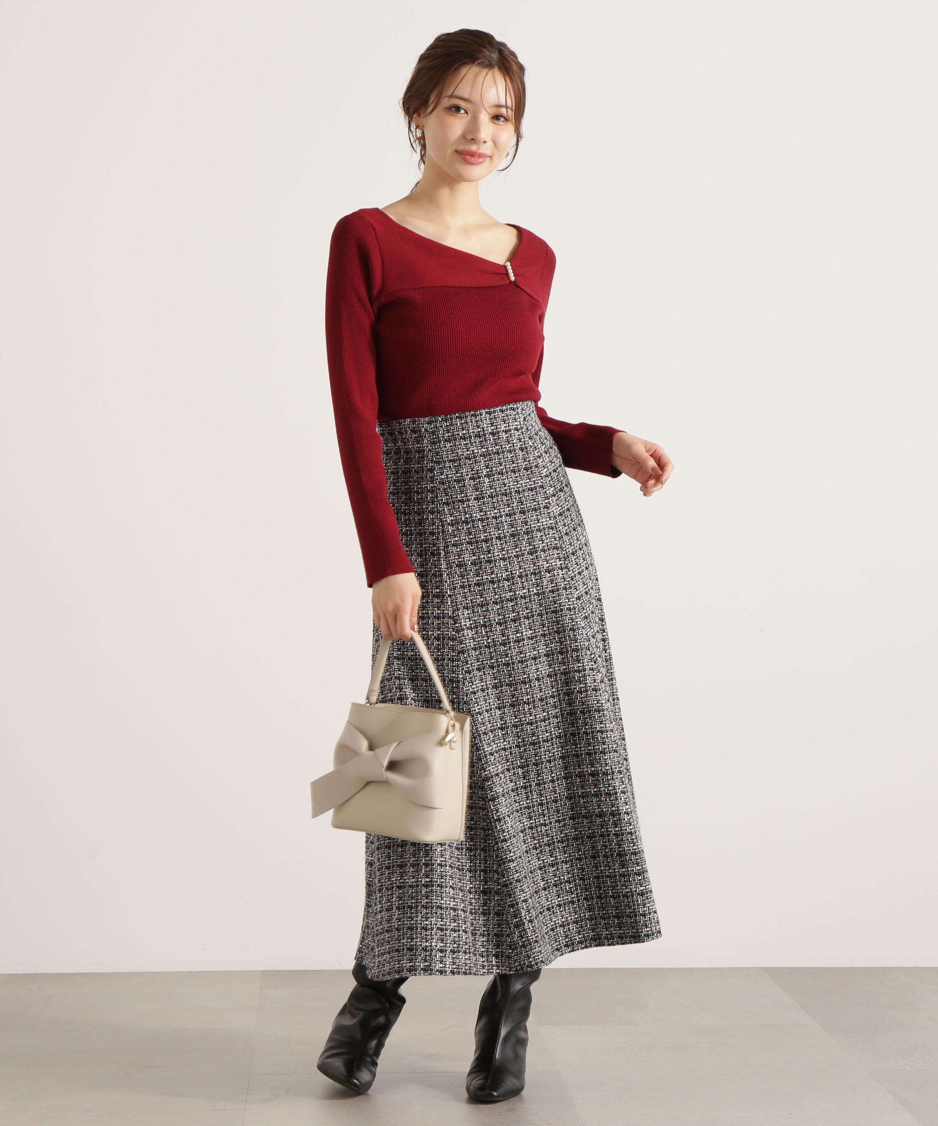 PROPORTION BODY DRESSING「アシメパールデザインニット 25AW」|ニット・セーター|