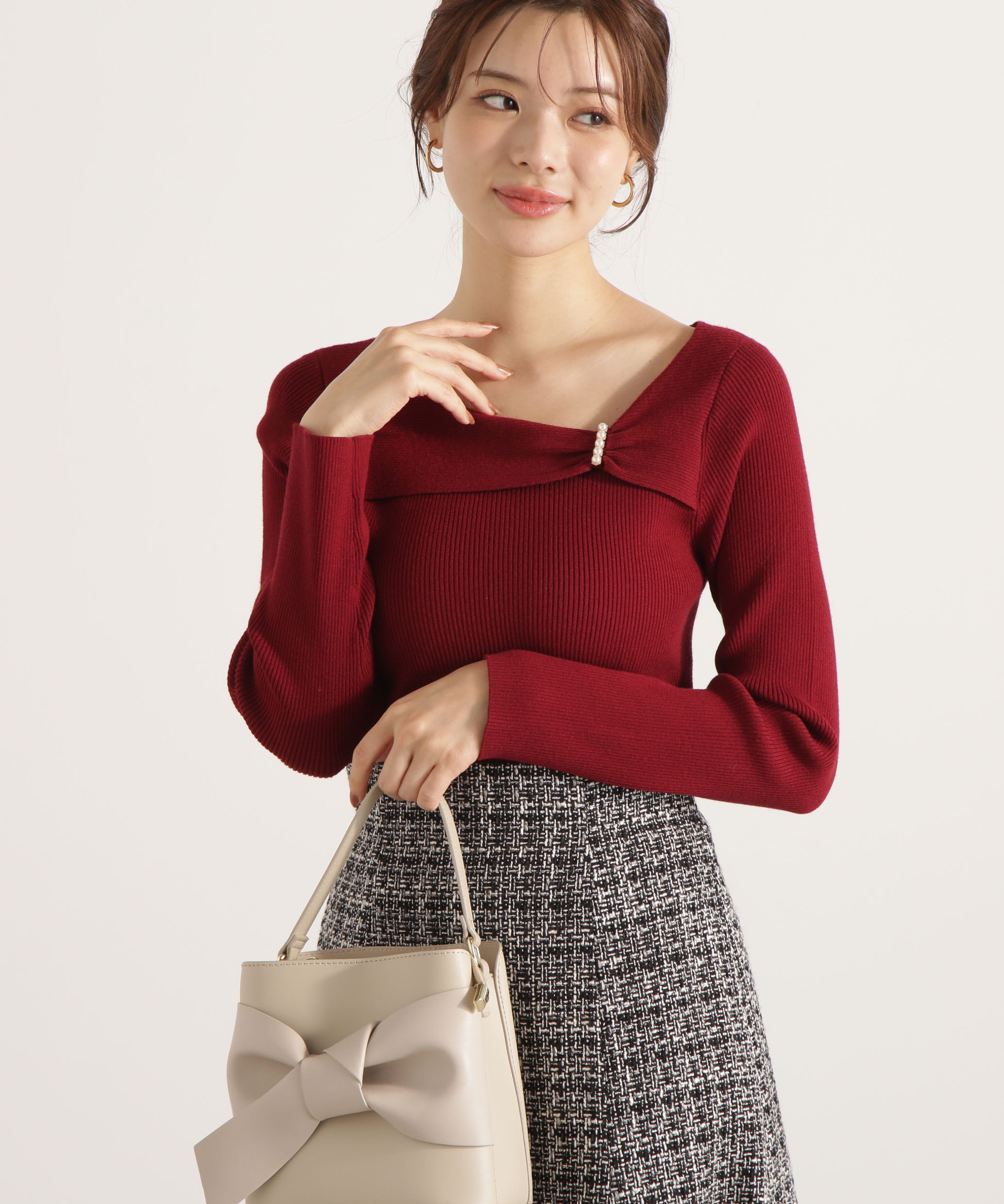 PROPORTION BODY DRESSING「アシメパールデザインニット 25AW」|ニット・セーター|