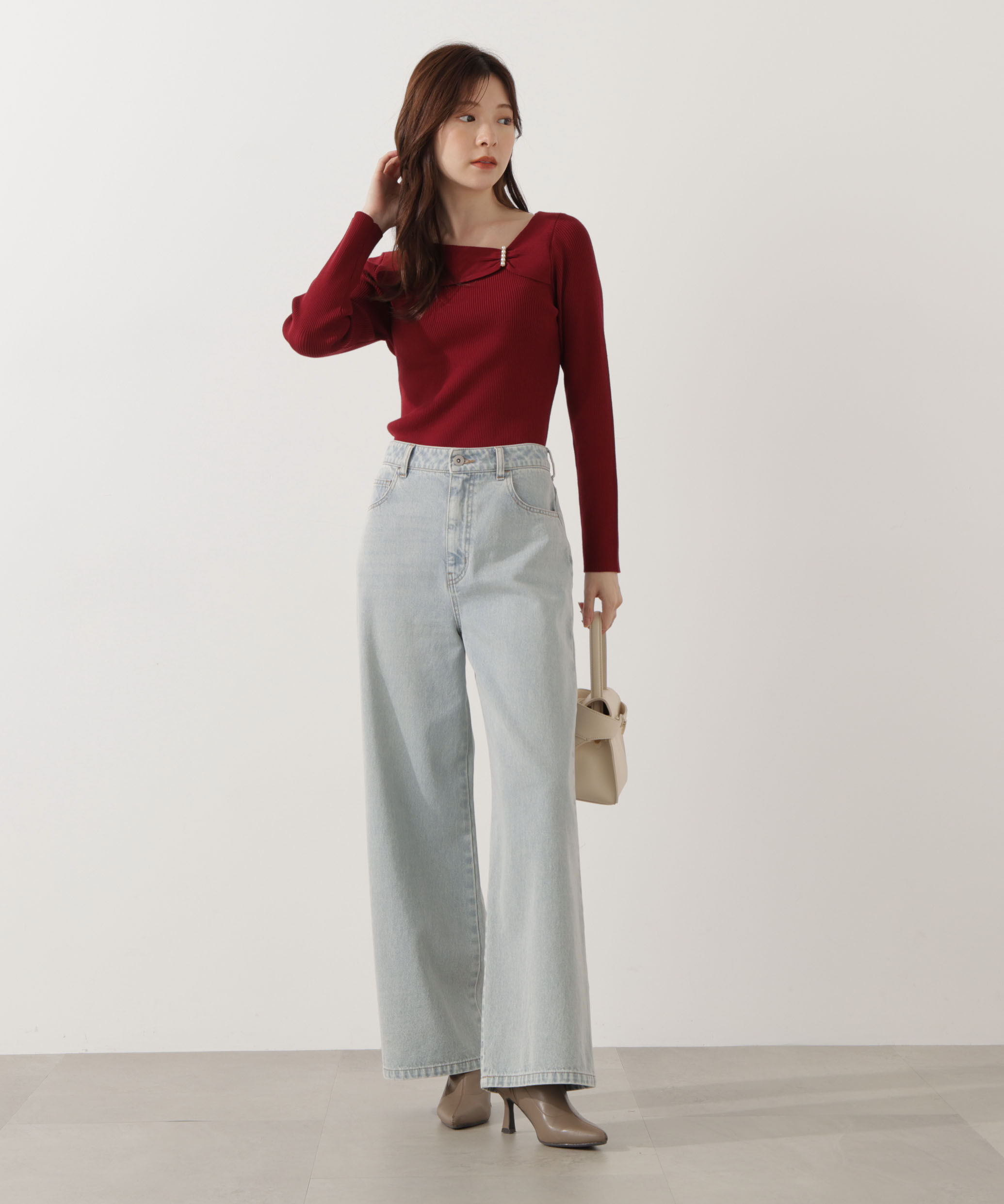 PROPORTION BODY DRESSING「アシメパールデザインニット 25AW」|ニット・セーター|