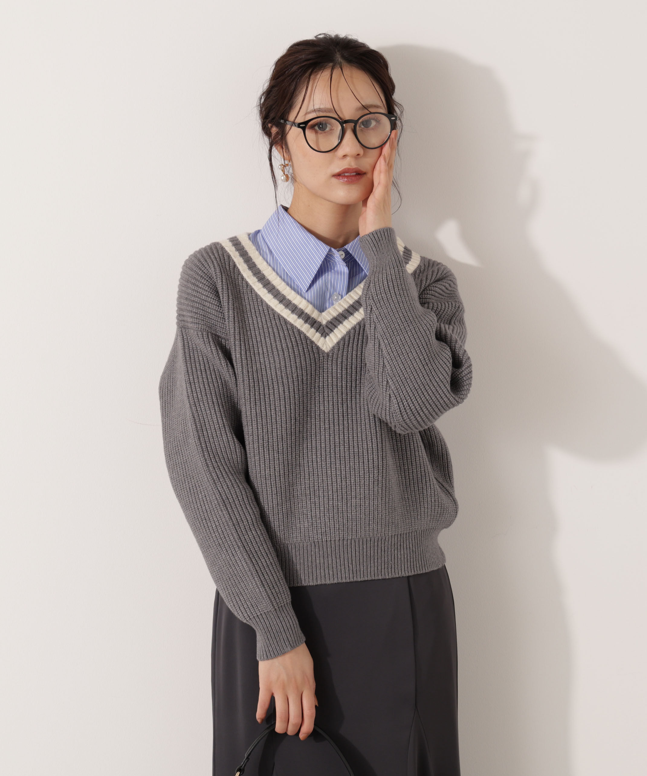 PROPORTION BODY DRESSING「チルデンニット」|ニット・セーター|トップグレー 1