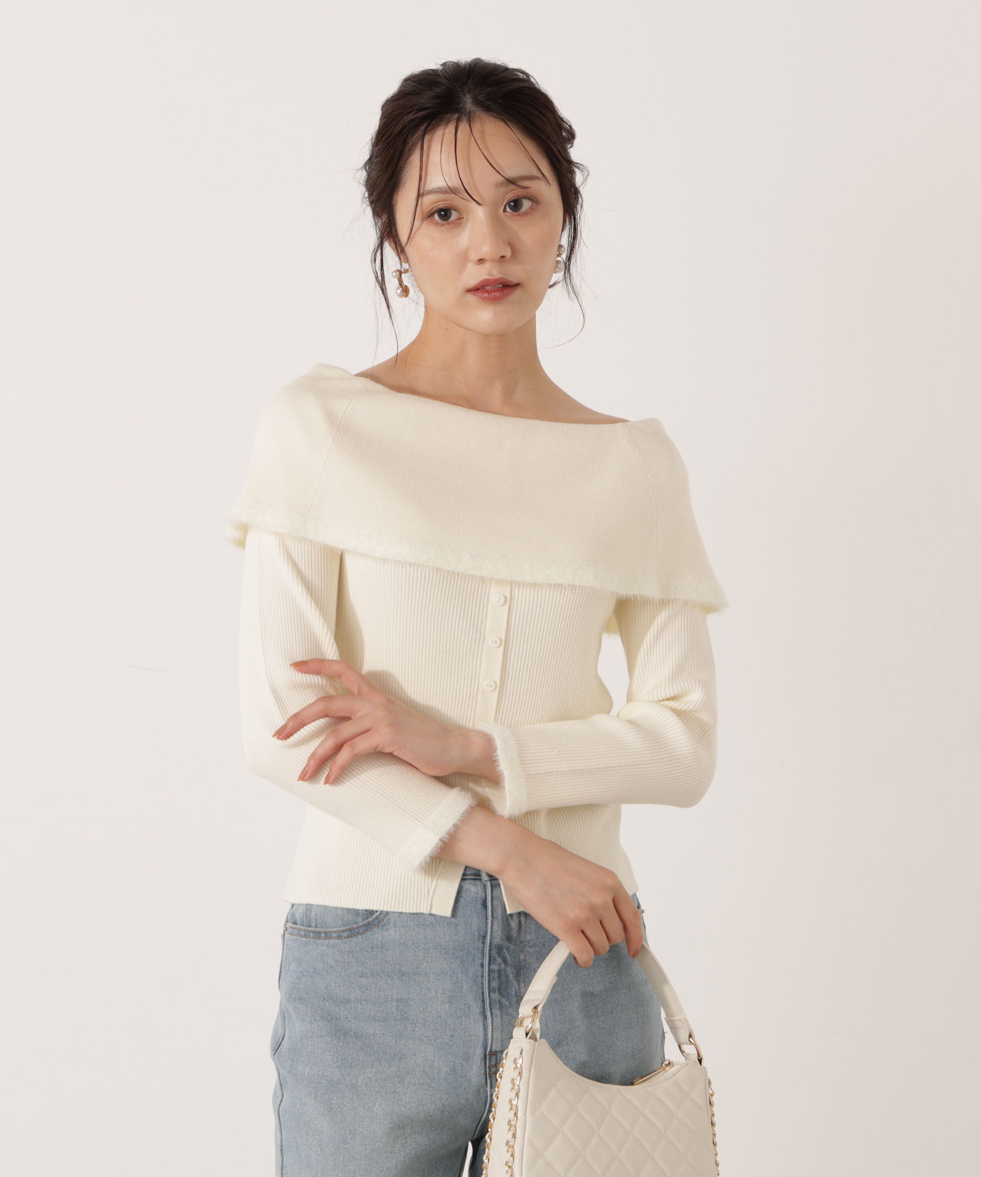 PROPORTION BODY DRESSING「ポイントフェザーオフショルニット」|ニット・セーター|