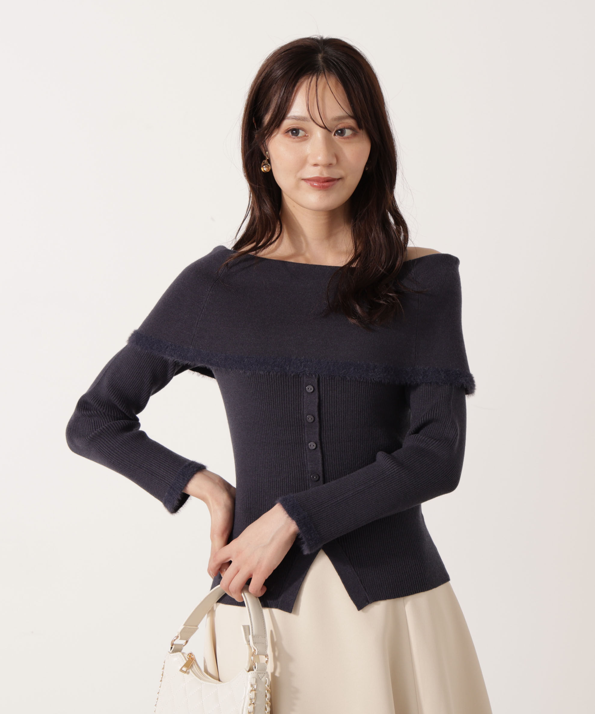 PROPORTION BODY DRESSING「ポイントフェザーオフショルニット」|ニット・セーター|