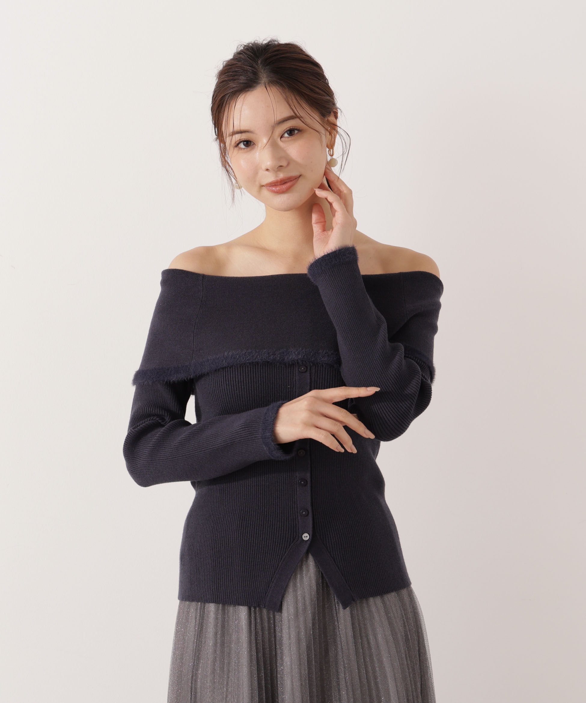 PROPORTION BODY DRESSING「ポイントフェザーオフショルニット」|ニット・セーター|