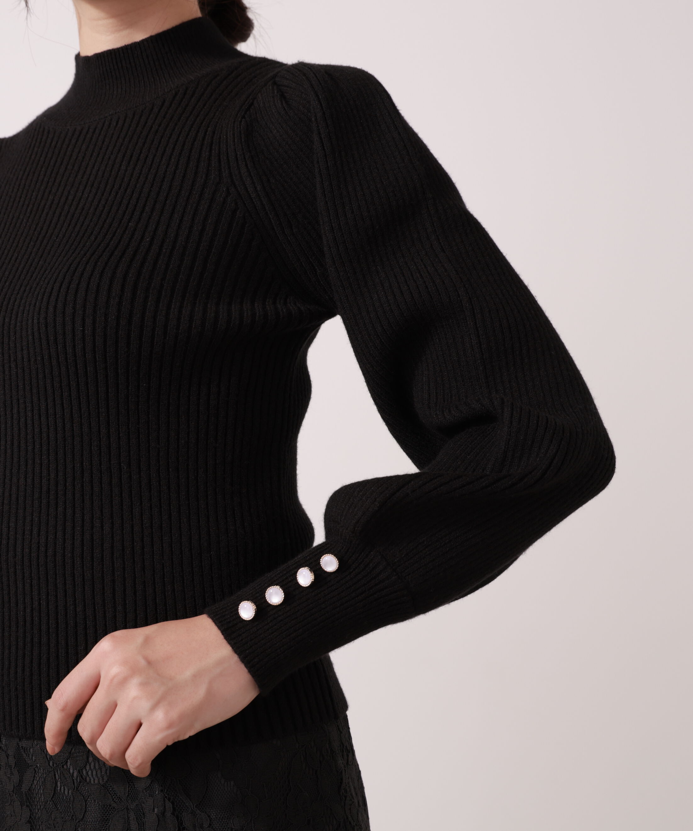 PROPORTION BODY DRESSING「＜ハンドウォッシャブル＞ハイネックボリュームスリーブニット 25AW」|ニット・セーター|