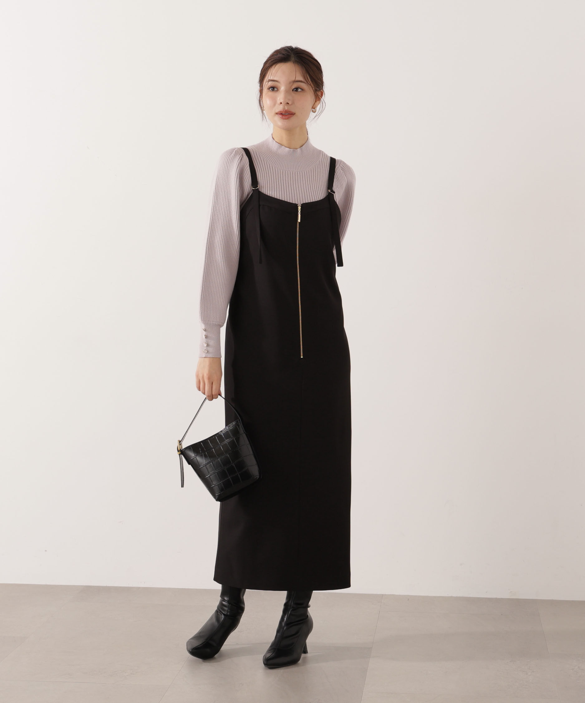 PROPORTION BODY DRESSING「＜ハンドウォッシャブル＞ハイネックボリュームスリーブニット 25AW」|ニット・セーター|
