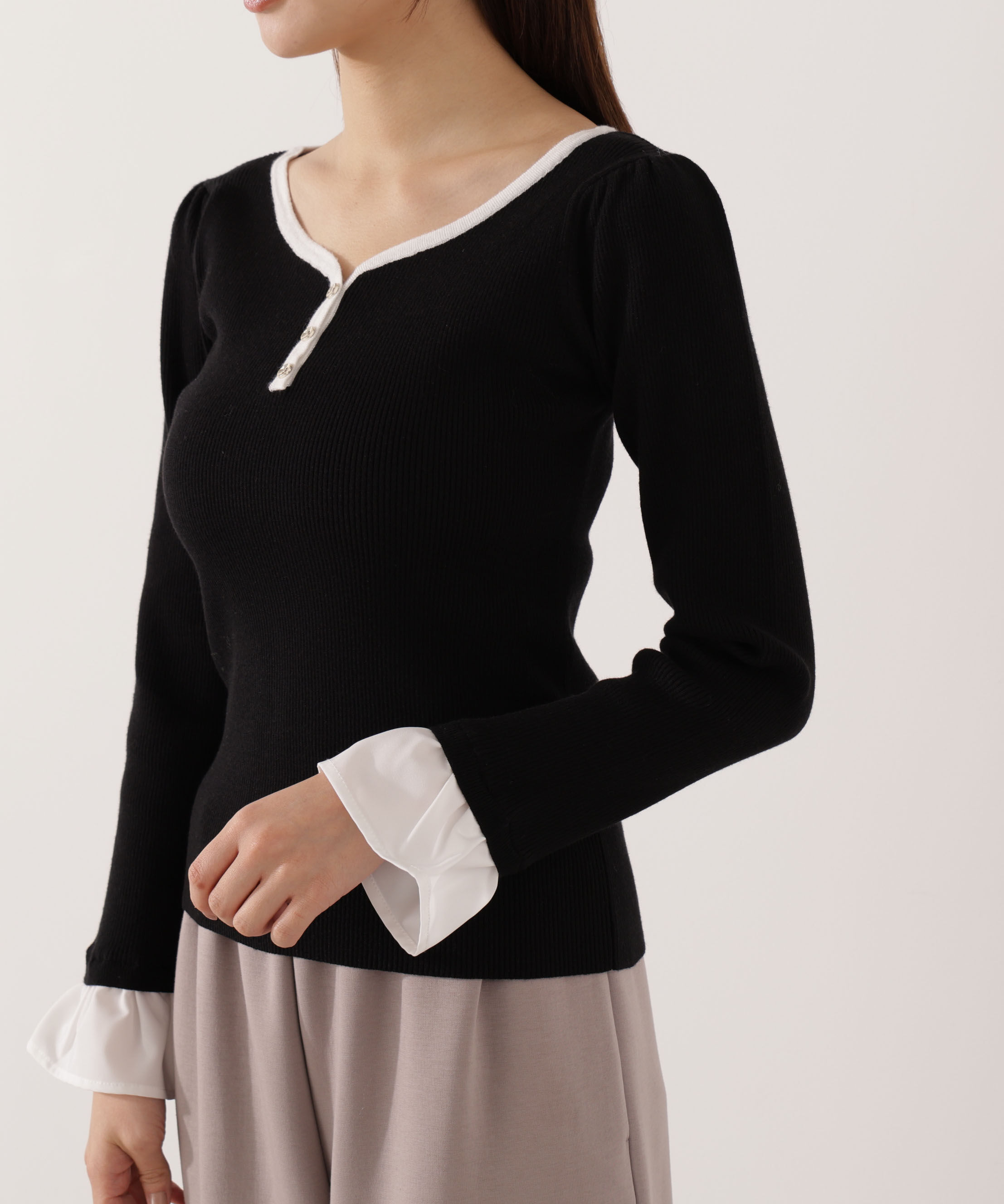 PROPORTION BODY DRESSING「異素材スリーブニット 25AW」|ニット・セーター|