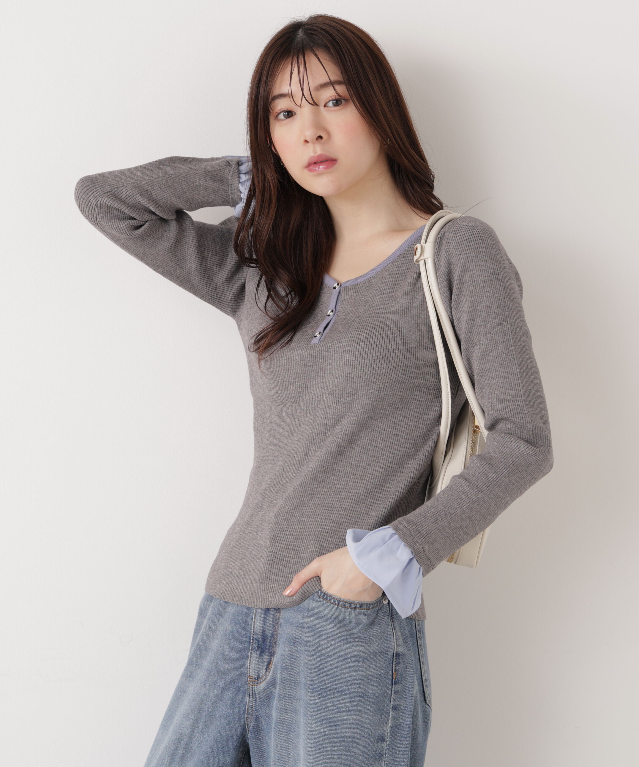 PROPORTION BODY DRESSING「異素材スリーブニット 25AW」|ニット・セーター|