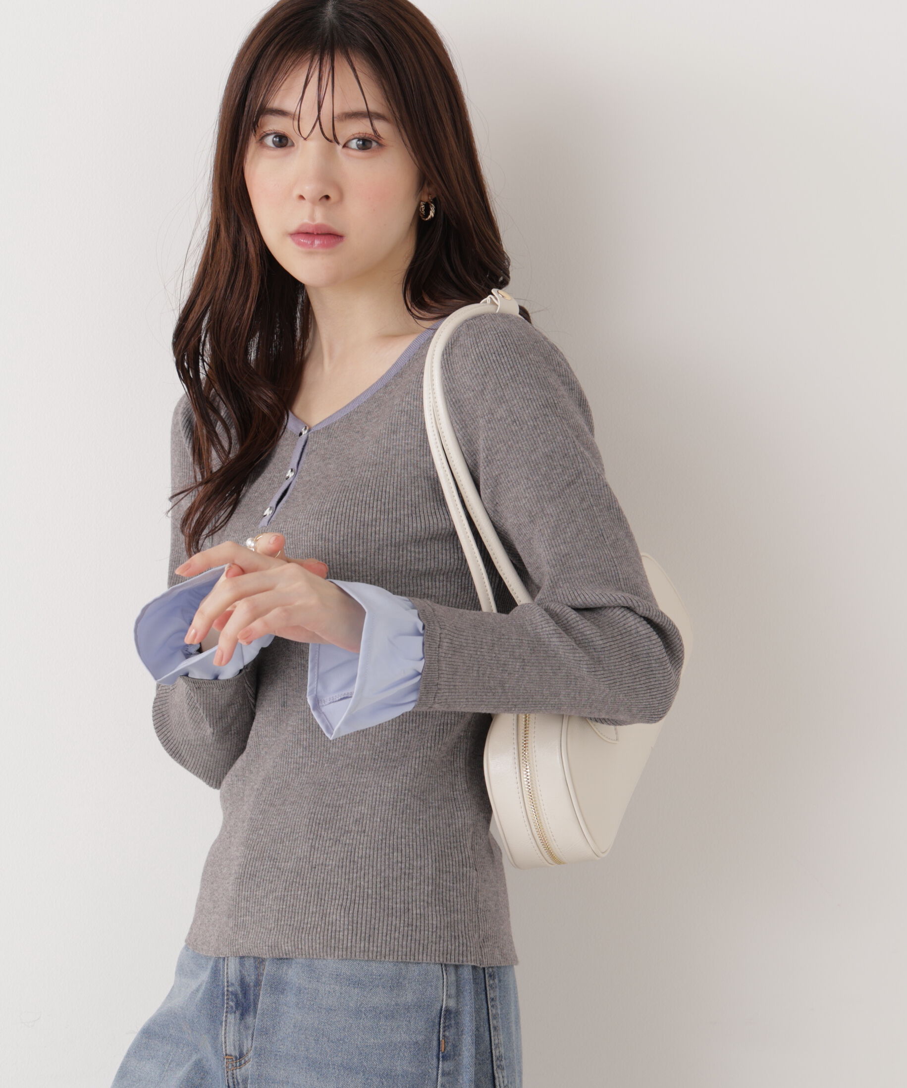 PROPORTION BODY DRESSING「異素材スリーブニット 25AW」|ニット・セーター|