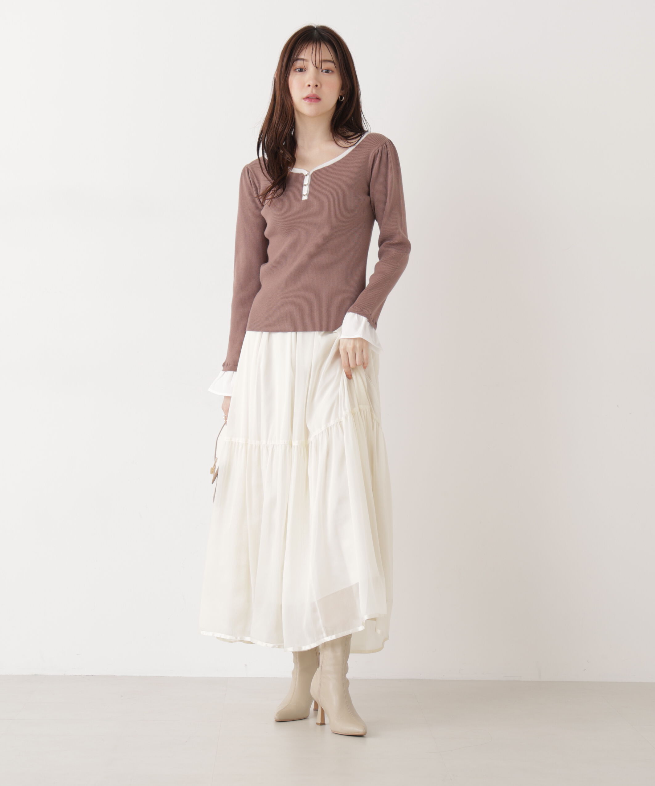 PROPORTION BODY DRESSING「異素材スリーブニット 25AW」|ニット・セーター|