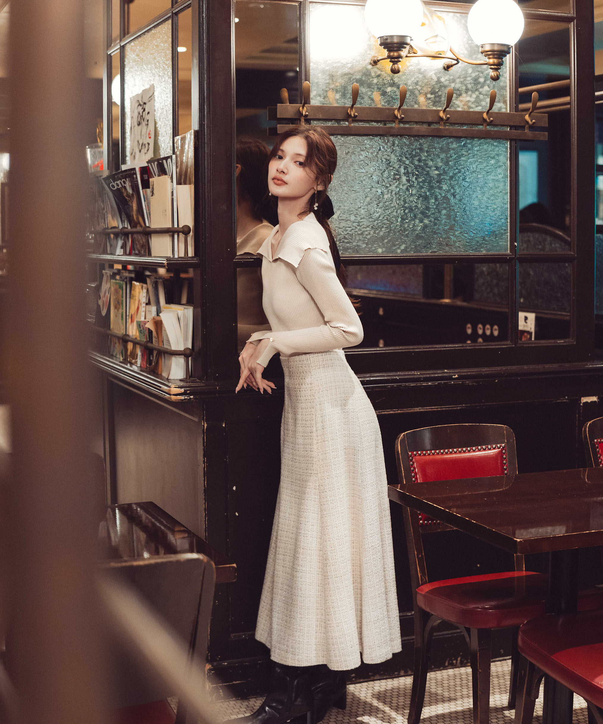 PROPORTION BODY DRESSING「ミックスツイードフレアスカート 25AW」|スカート|ライトベージ 1