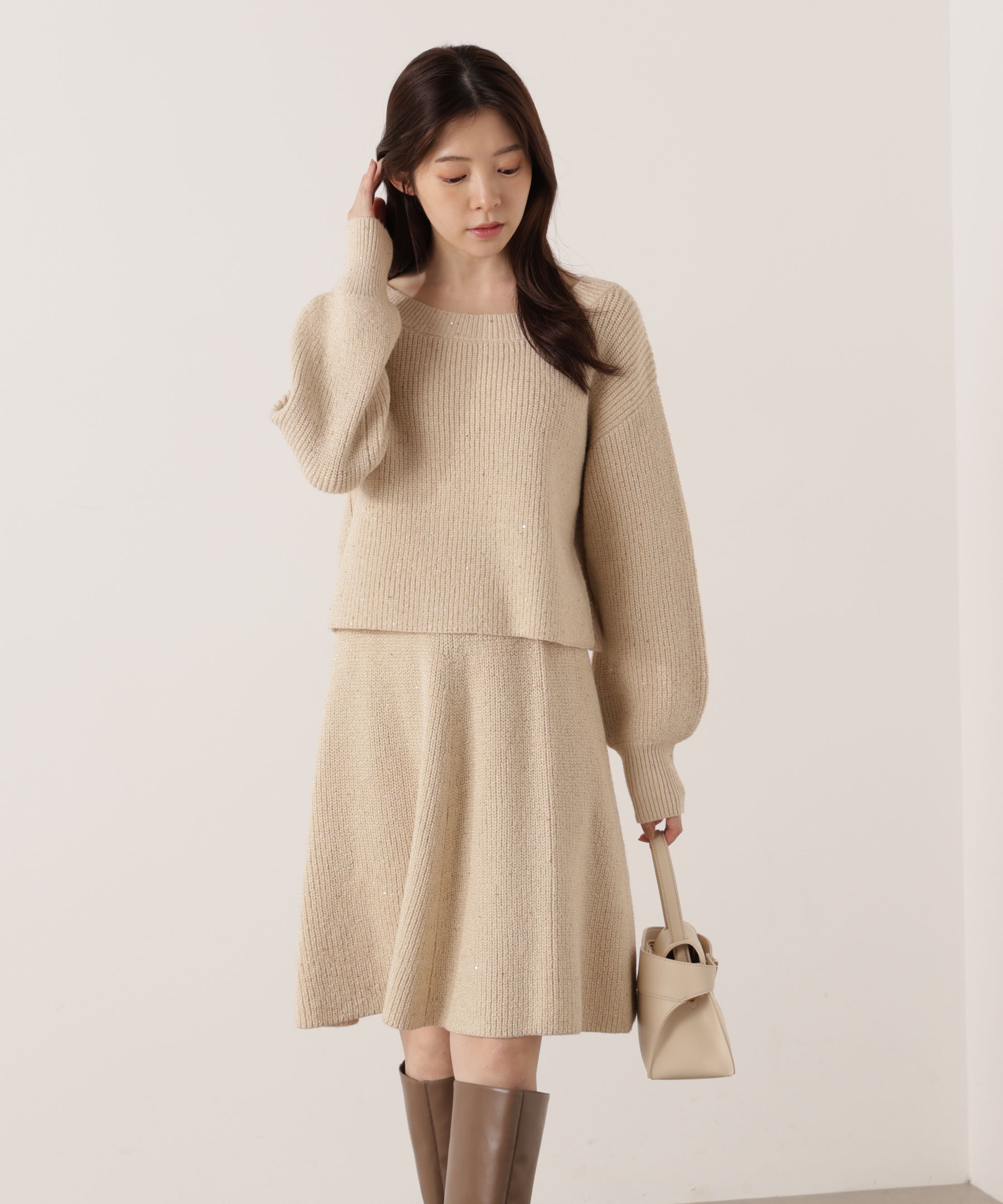 PROPORTION BODY DRESSING「片畦ミニSETUP  25AW」|ワンピース|ベージュ