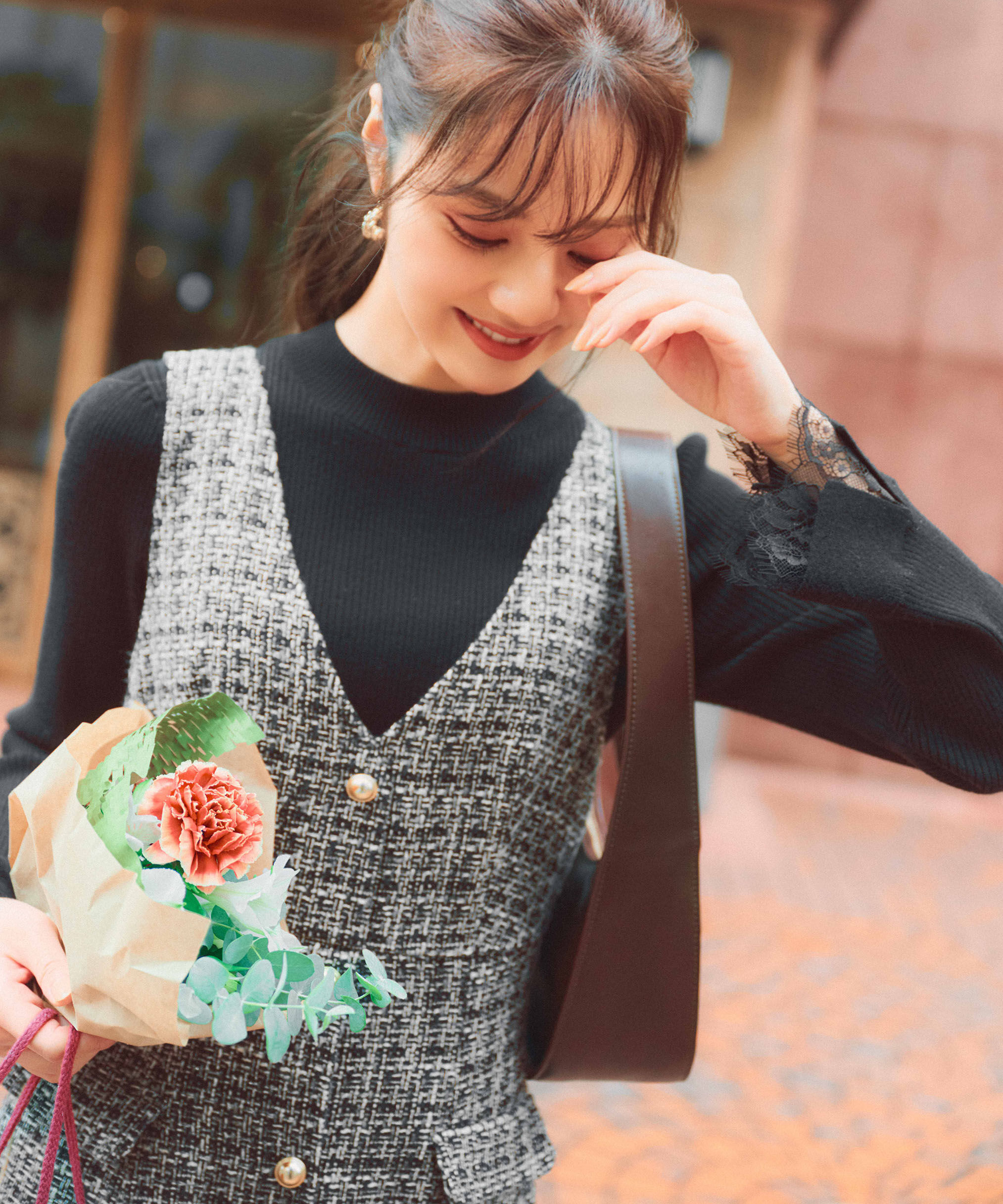 PROPORTION BODY DRESSING「ミックスツイードロングジャンスカ  25AW」|ワンピース|