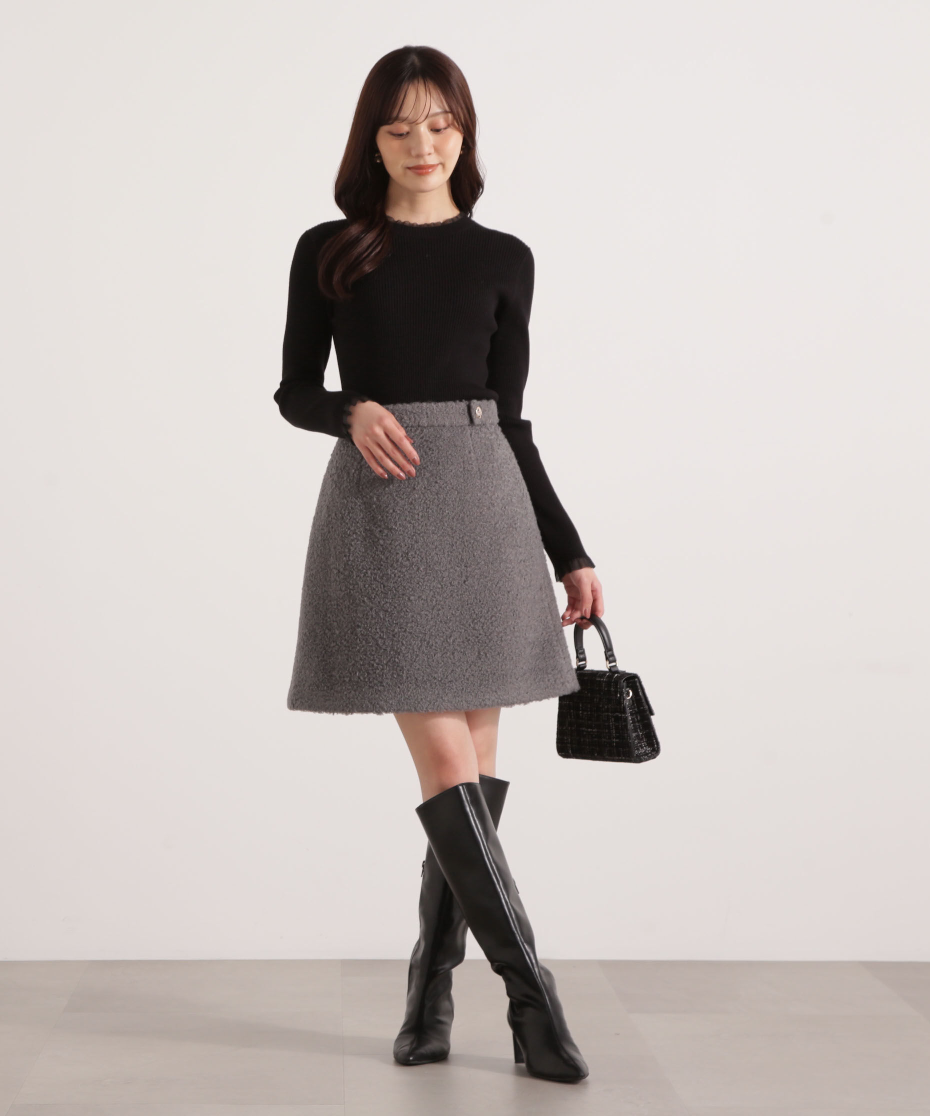 PROPORTION BODY DRESSING「部分シアーリブニット 25AW 」|ニット・セーター|