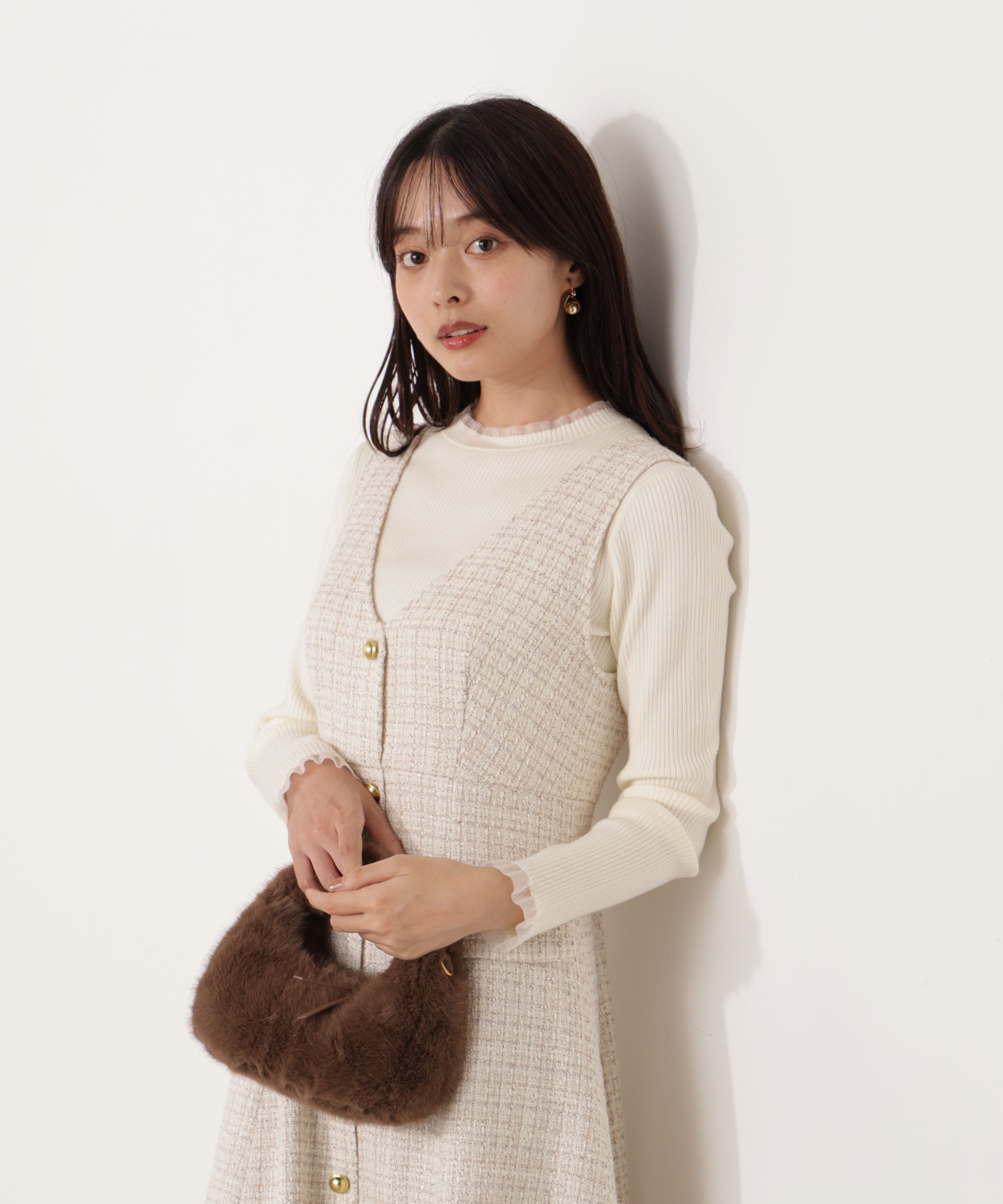 PROPORTION BODY DRESSING「部分シアーリブニット 25AW 」|ニット・セーター|