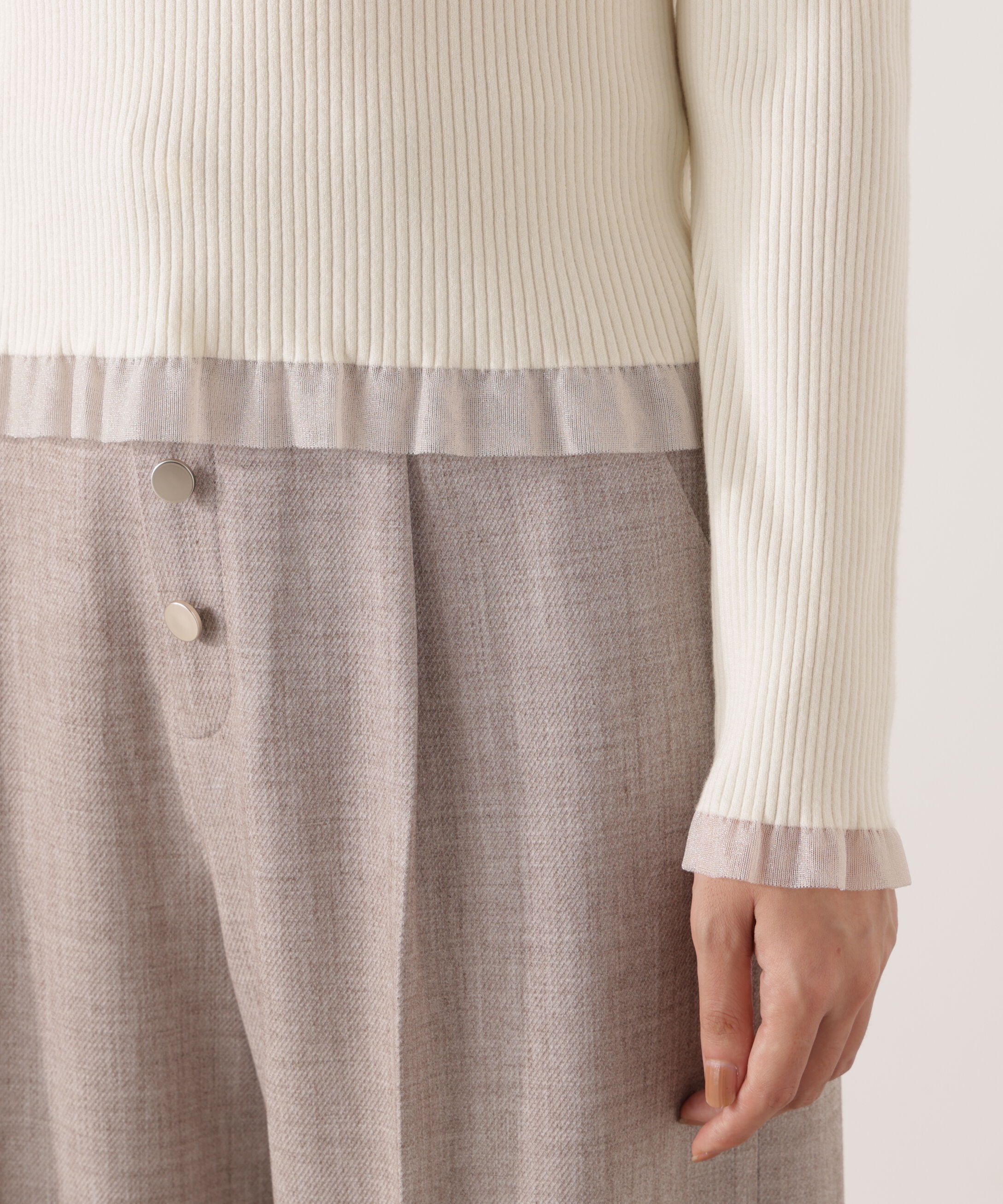 PROPORTION BODY DRESSING「部分シアーリブニット 25AW 」|ニット・セーター|