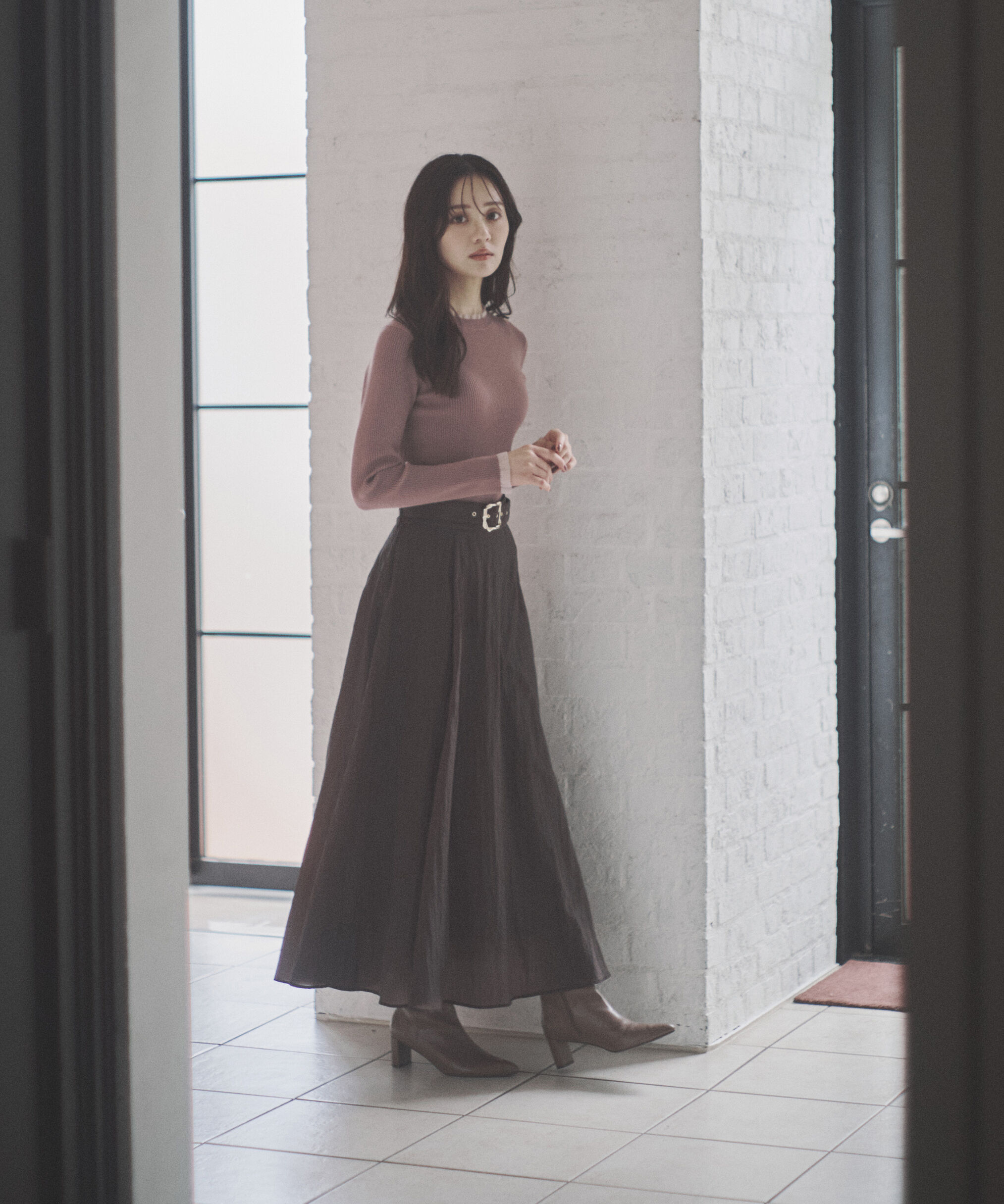 PROPORTION BODY DRESSING「部分シアーリブニット 25AW 」|ニット・セーター|