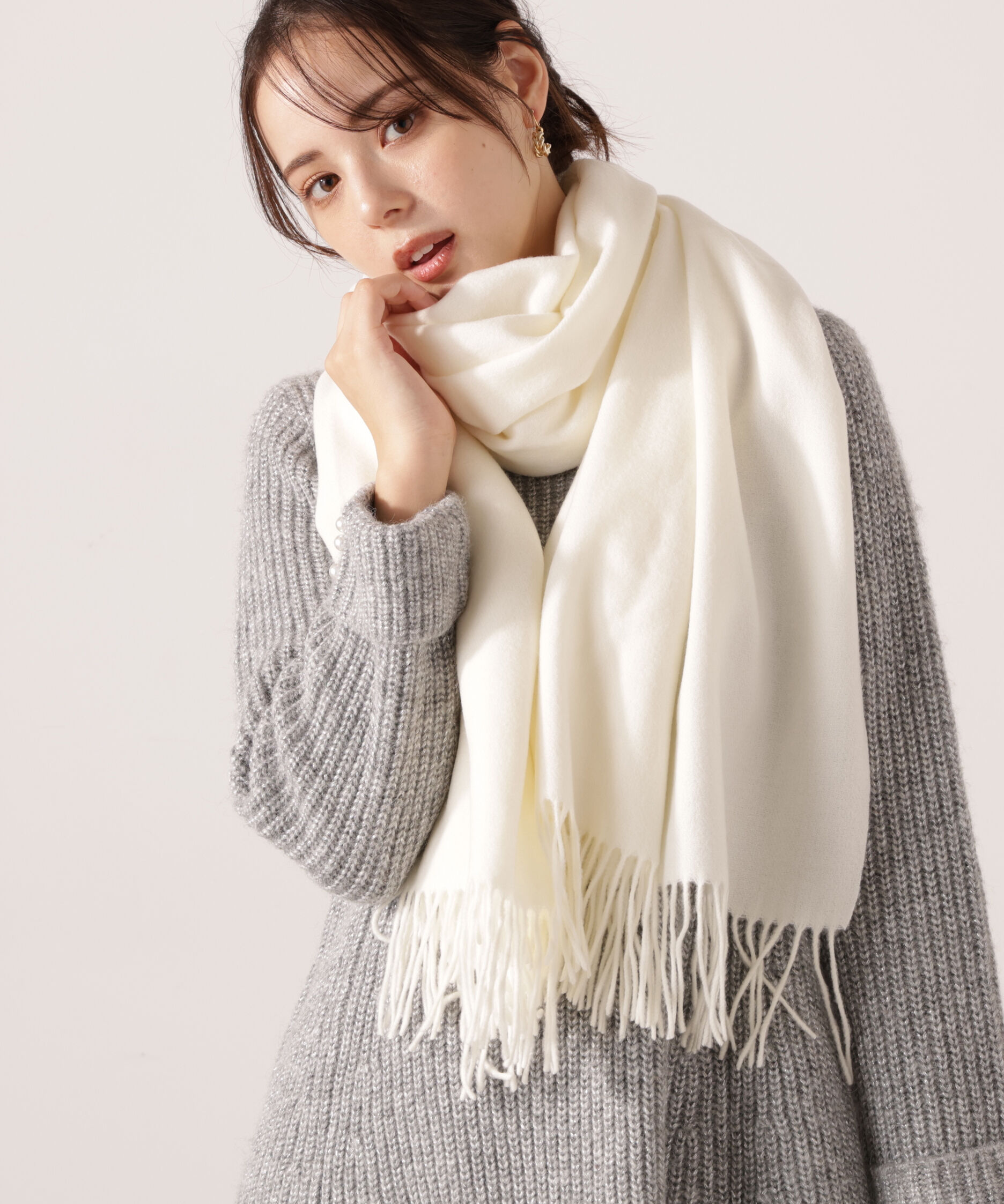 PROPORTION BODY DRESSING「杢無地ストール」|その他|アイボリー2