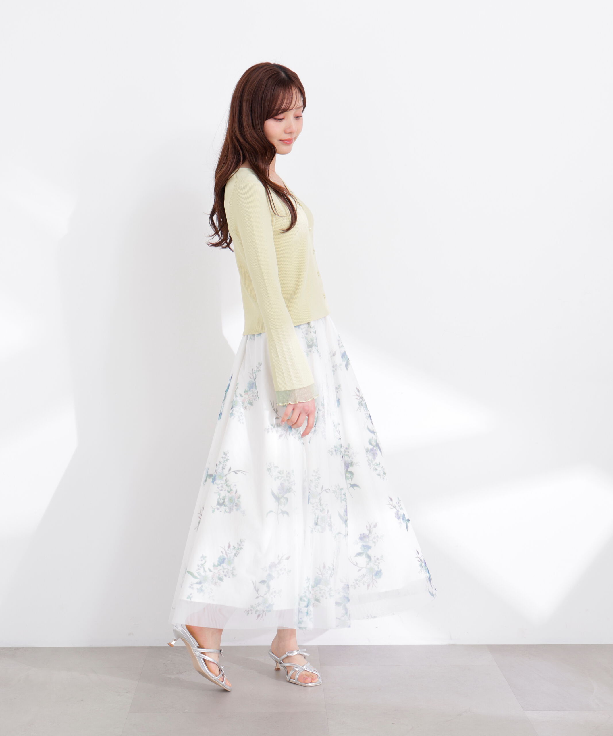 PROPORTION BODY DRESSING「部分シアーリブカーディガン 26SS」|カーディガン|