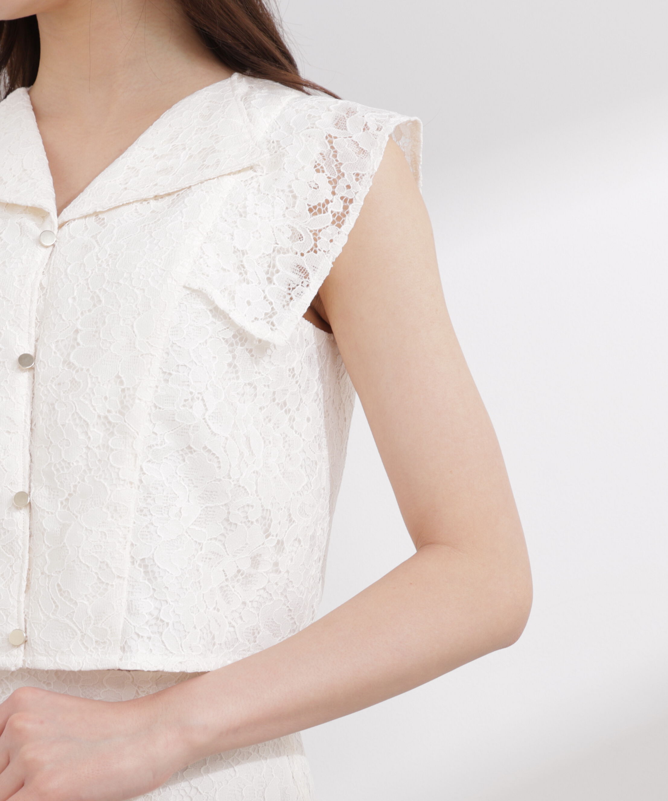 PROPORTION BODY DRESSING「衿付きレースブラウス 26SS」|シャツ・ブラウス|