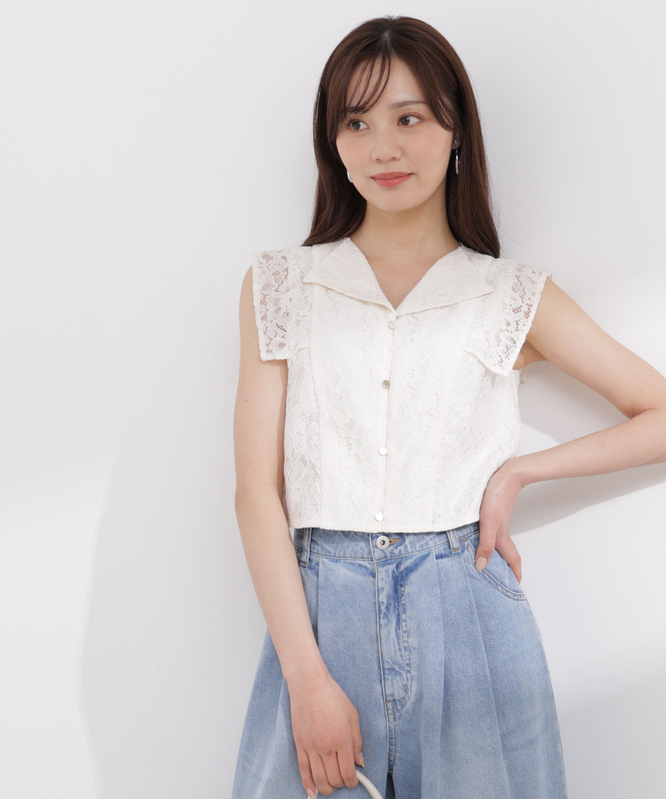PROPORTION BODY DRESSING「衿付きレースブラウス 26SS」|シャツ・ブラウス|