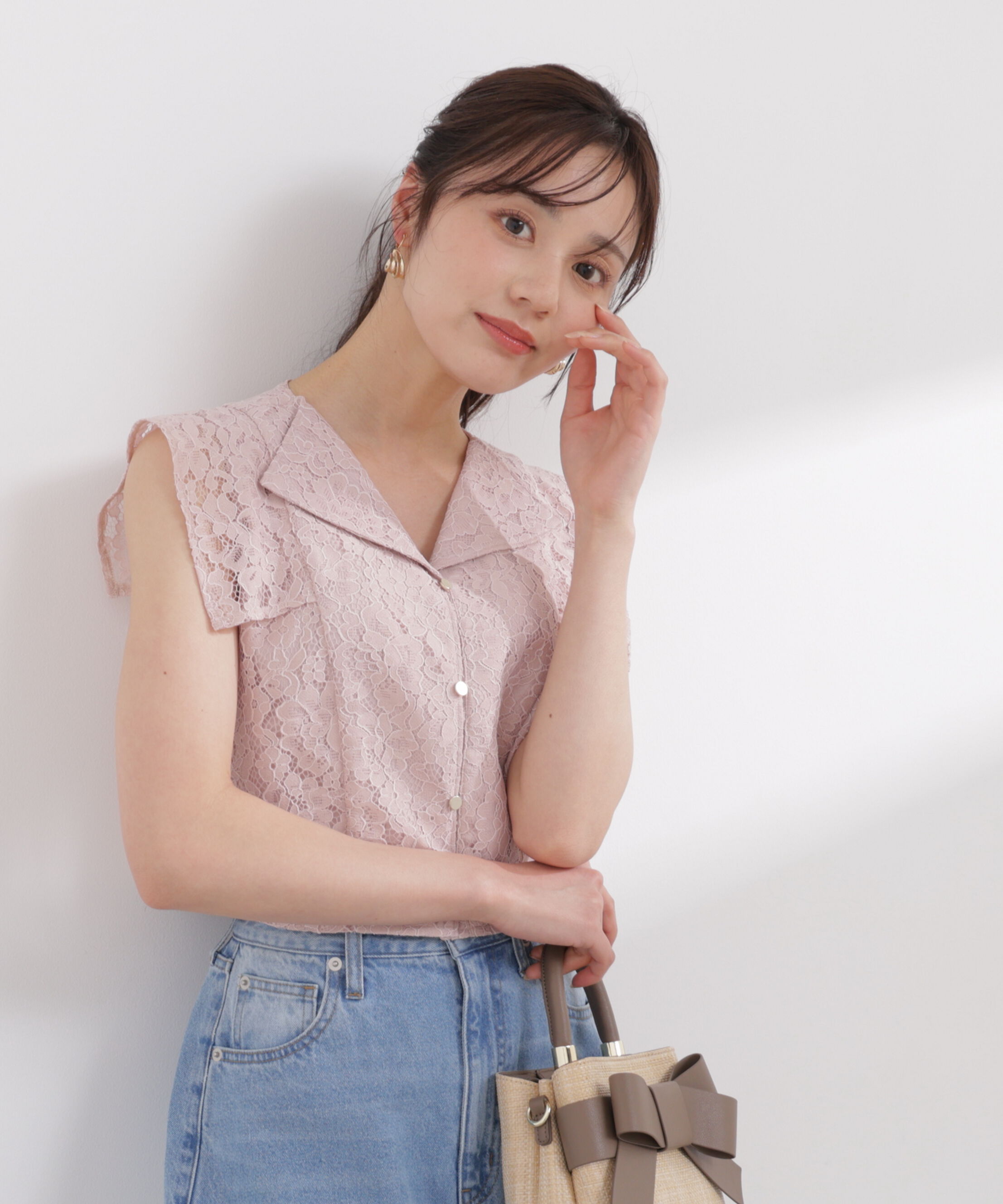 PROPORTION BODY DRESSING「衿付きレースブラウス 26SS」|シャツ・ブラウス|