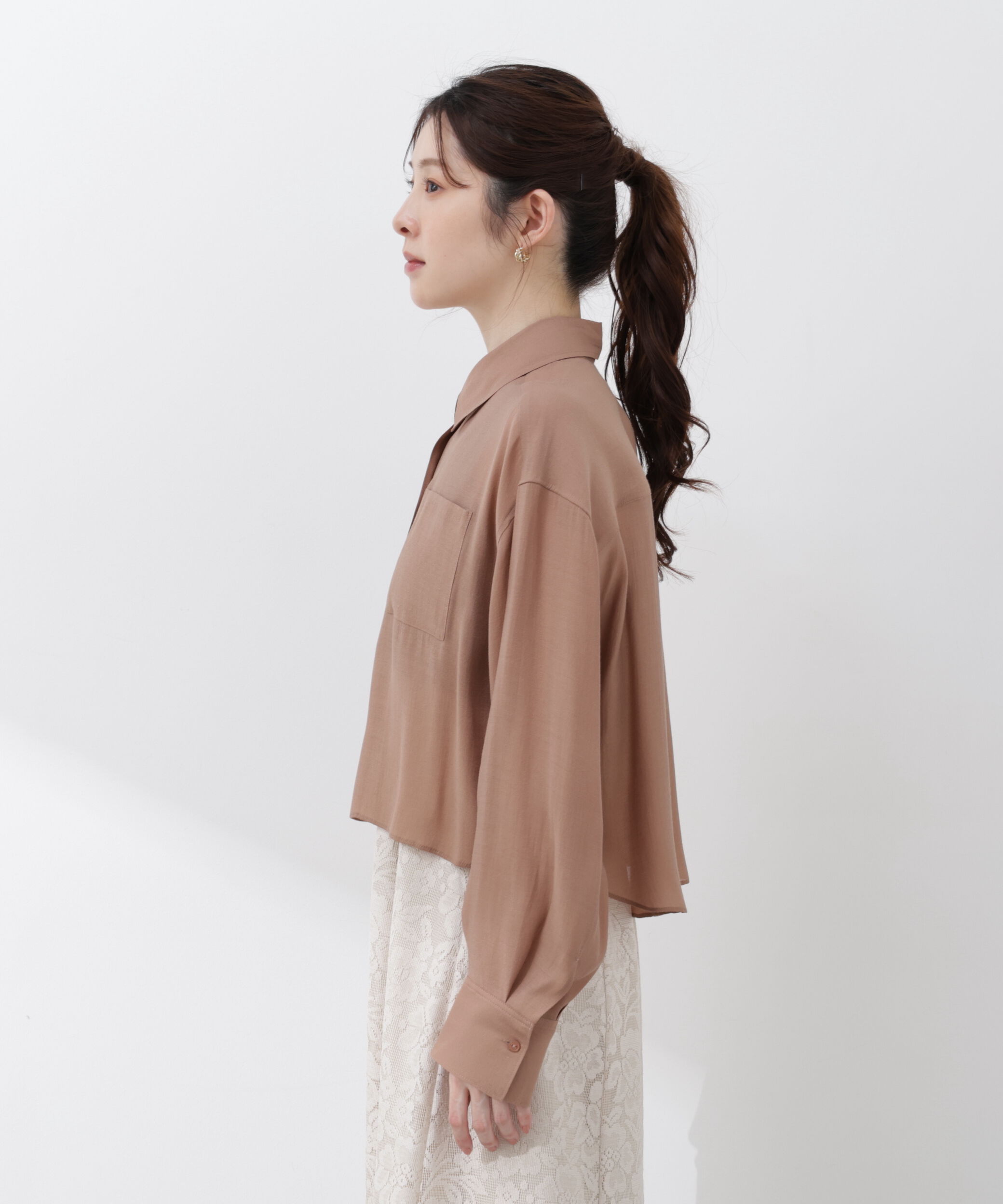 PROPORTION BODY DRESSING「短丈シアーシャツ 26SS」|シャツ・ブラウス|