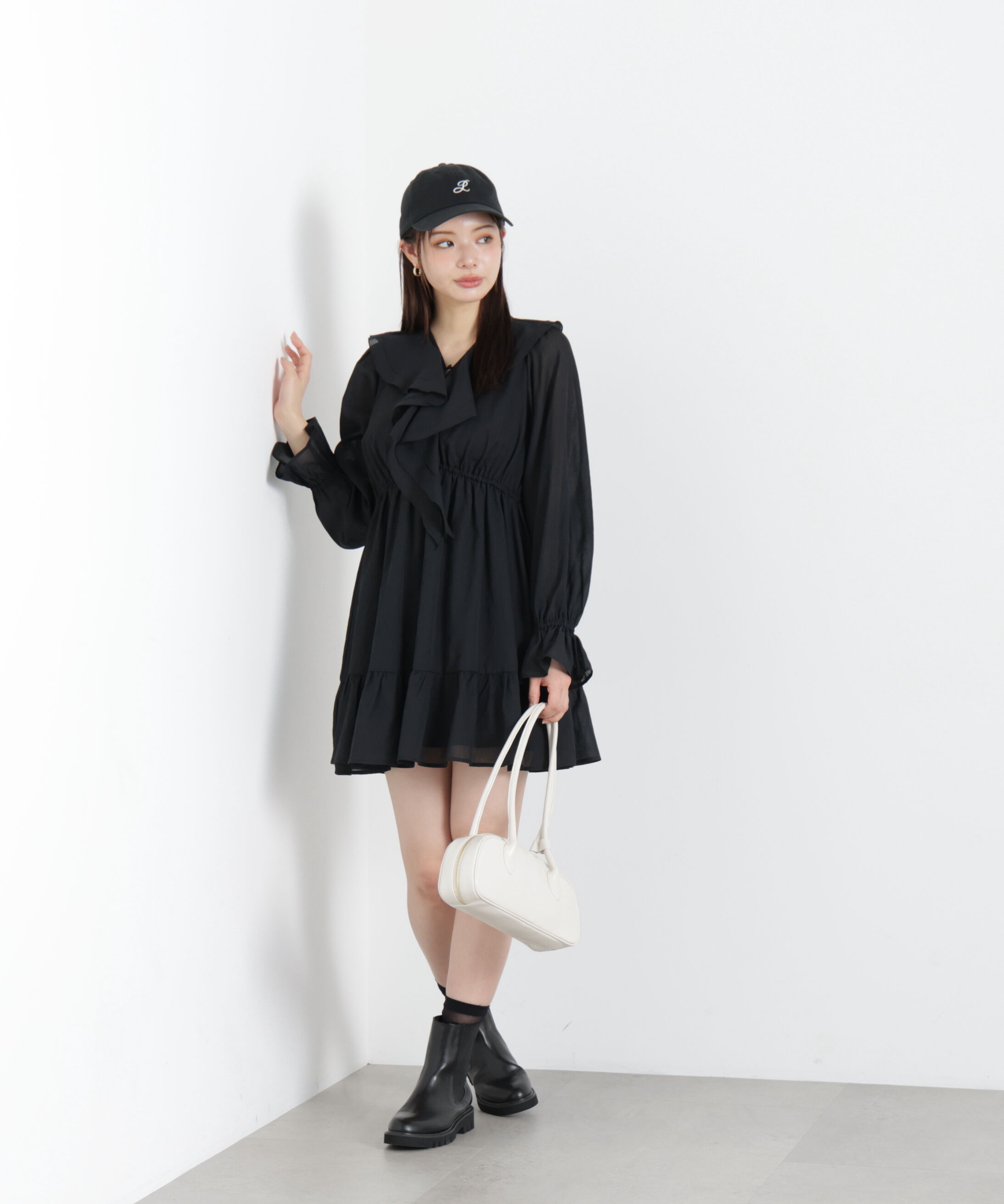 PROPORTION BODY DRESSING「《EDIT COLOGNE》ラッフルミニワンピース　26SS」|ワンピース|