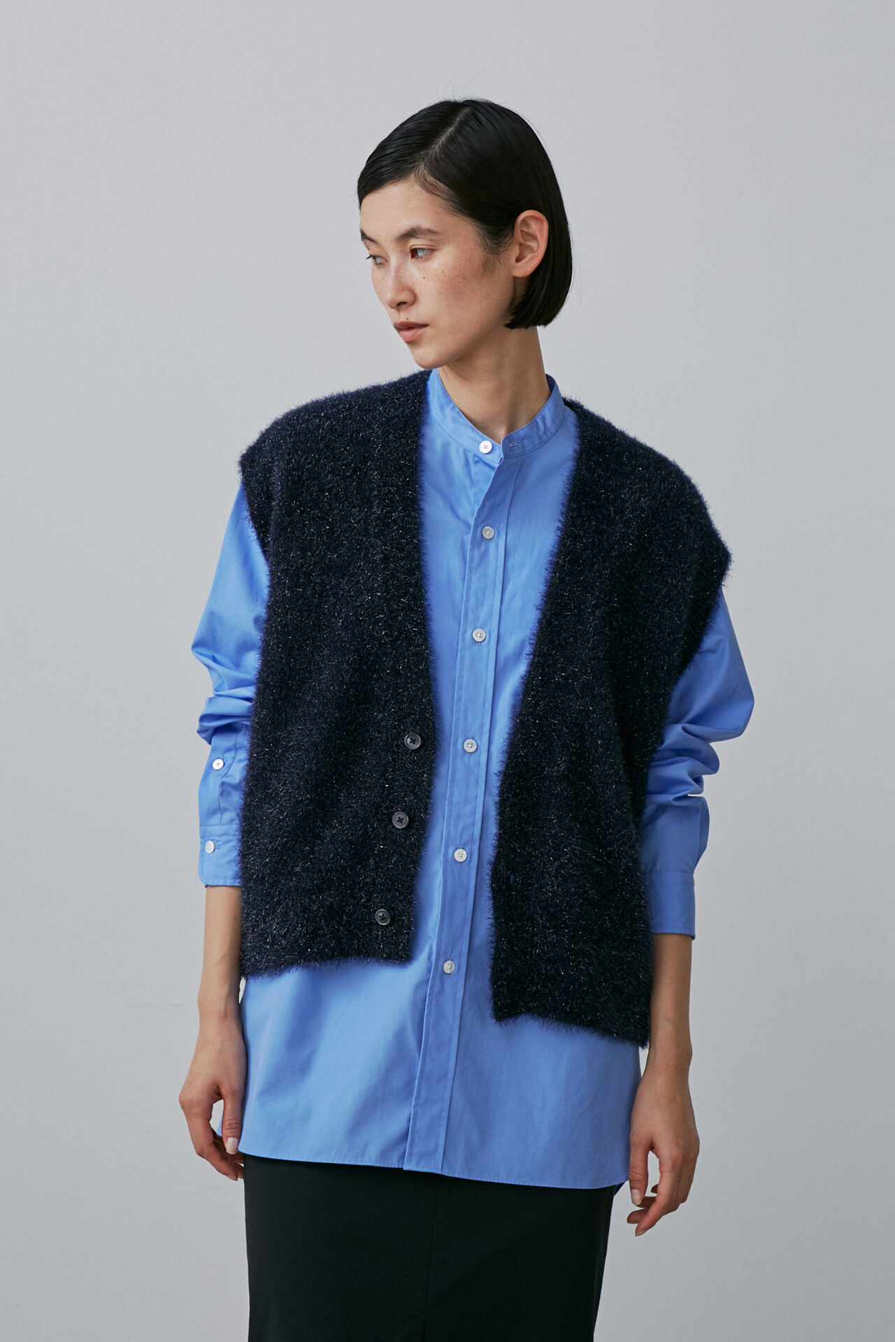 YLEVE 「YLEVE / RAME KN GILET」|ニット・セーター|ネイビー