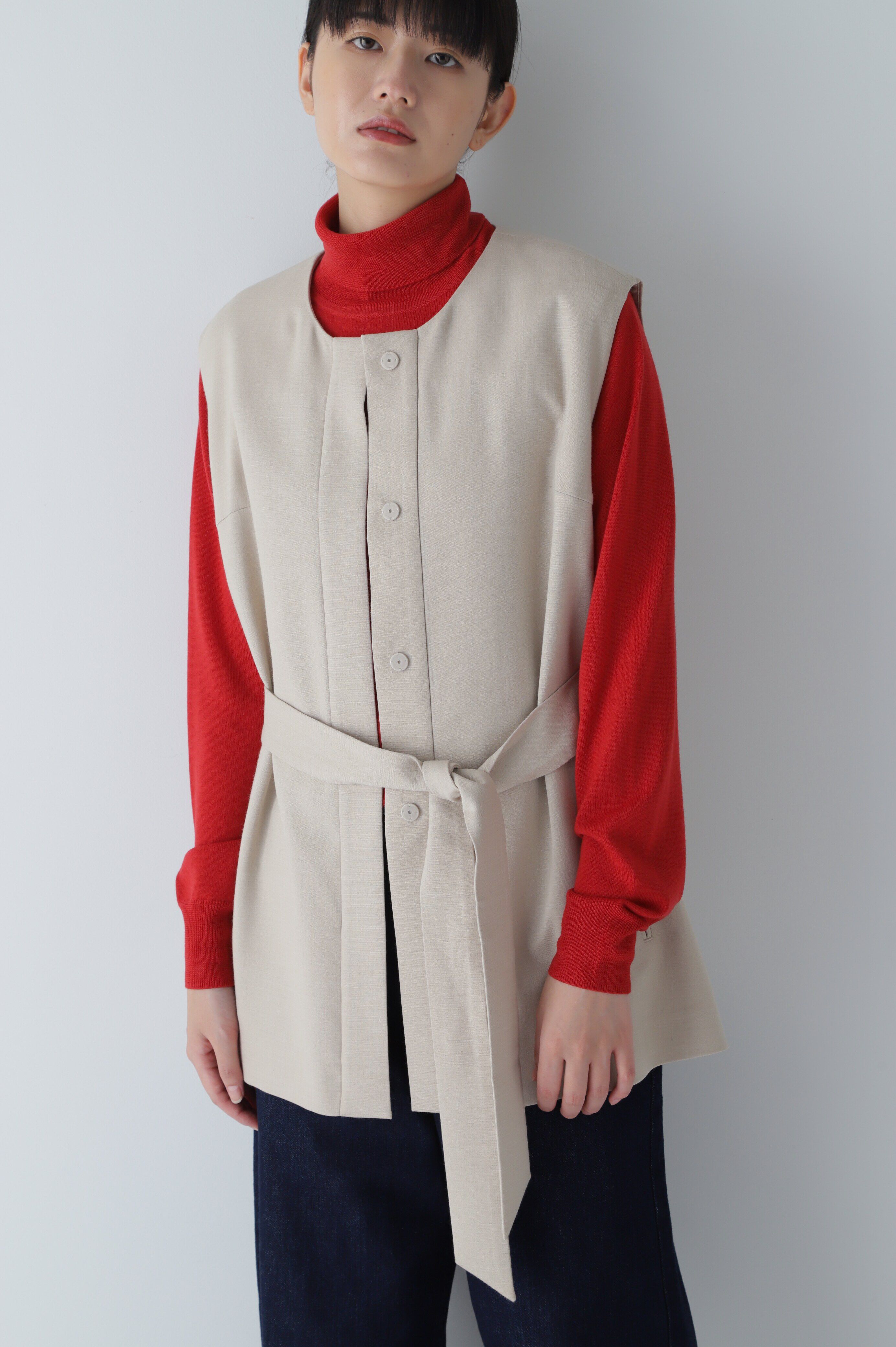  「◆平二重織ジレ」|その他|ベージュ