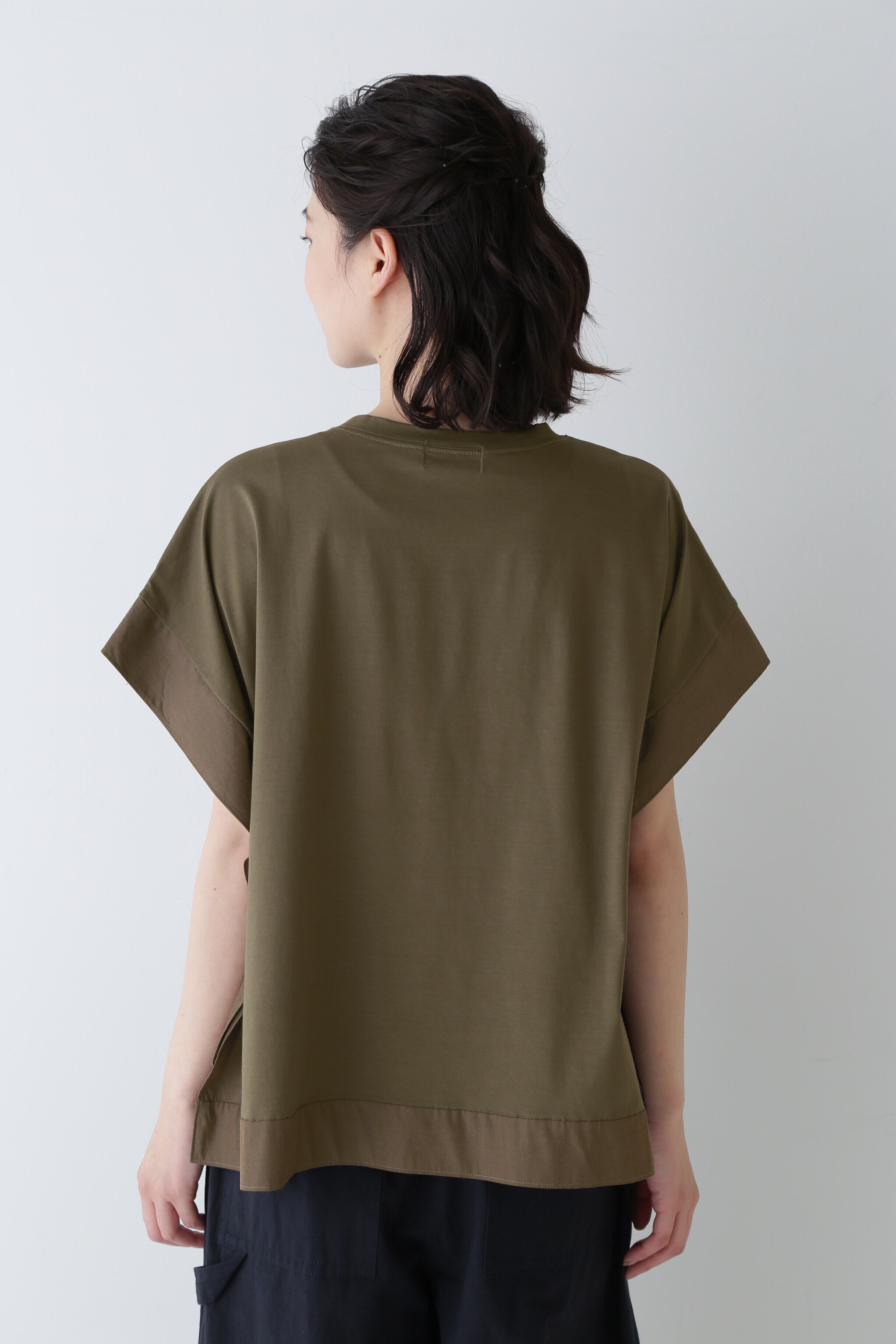  「◆異素材コンビカットソー」|Tシャツ・カットソー|