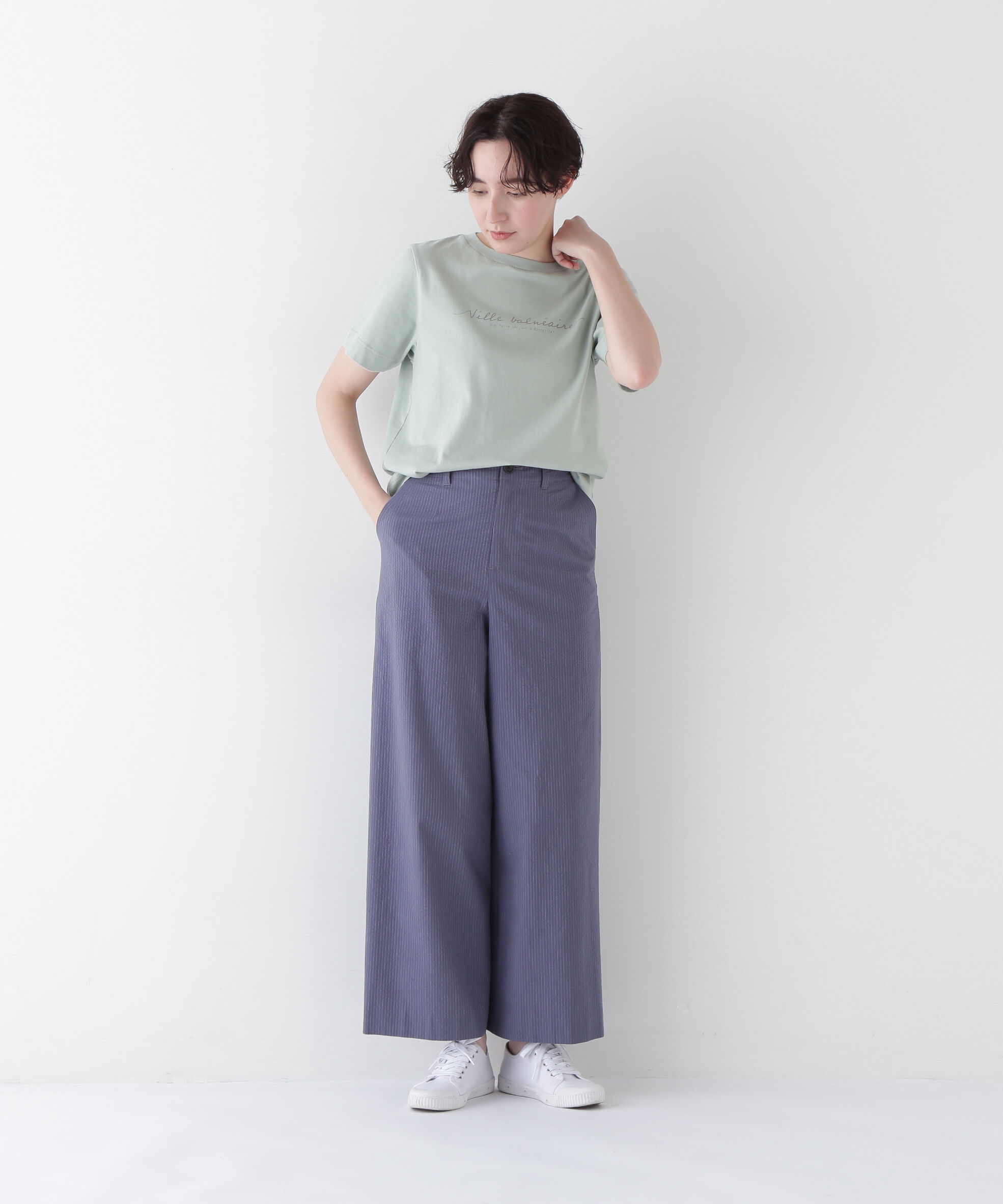  「◆シアサッカーストライプセミワイドパンツ」|その他|