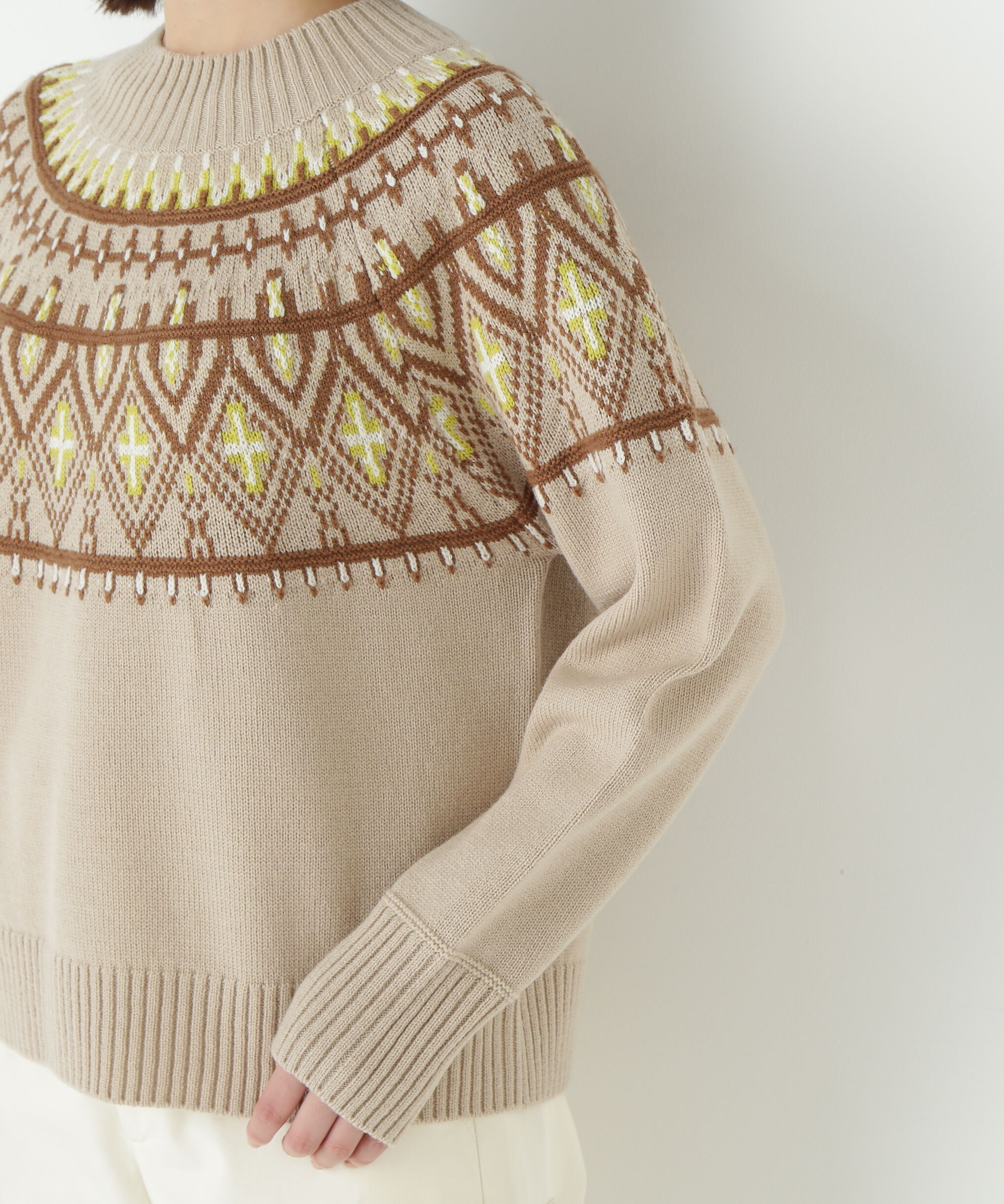  「◆ウールアクリル求心ジャカードプルオーバー」|ニット・セーター|