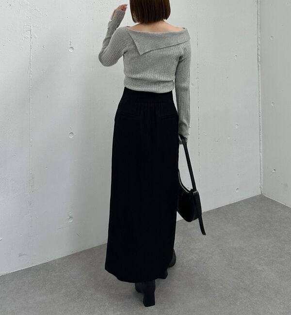 archives「アシメオフショルランダムリブニットプルオーバー」|ニット・セーター|