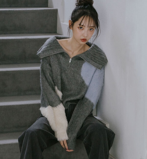 archives「ハーフＺＩＰインターシャニットプルオーバー」|ニット・セーター|