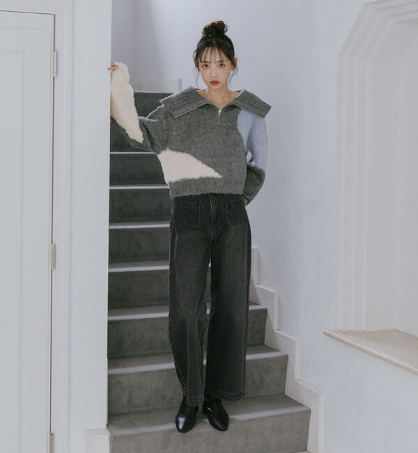 archives「ハーフＺＩＰインターシャニットプルオーバー」|ニット・セーター|