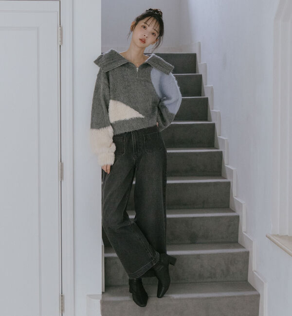 archives「ハーフＺＩＰインターシャニットプルオーバー」|ニット・セーター|