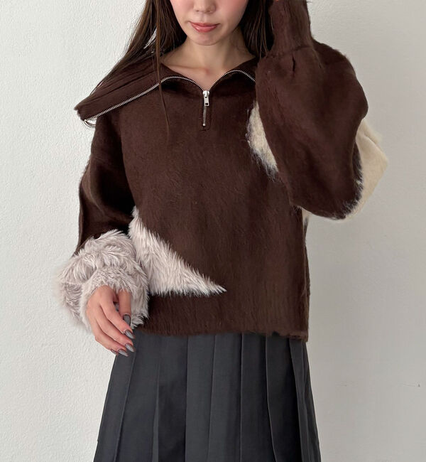 archives「ハーフＺＩＰインターシャニットプルオーバー」|ニット・セーター|