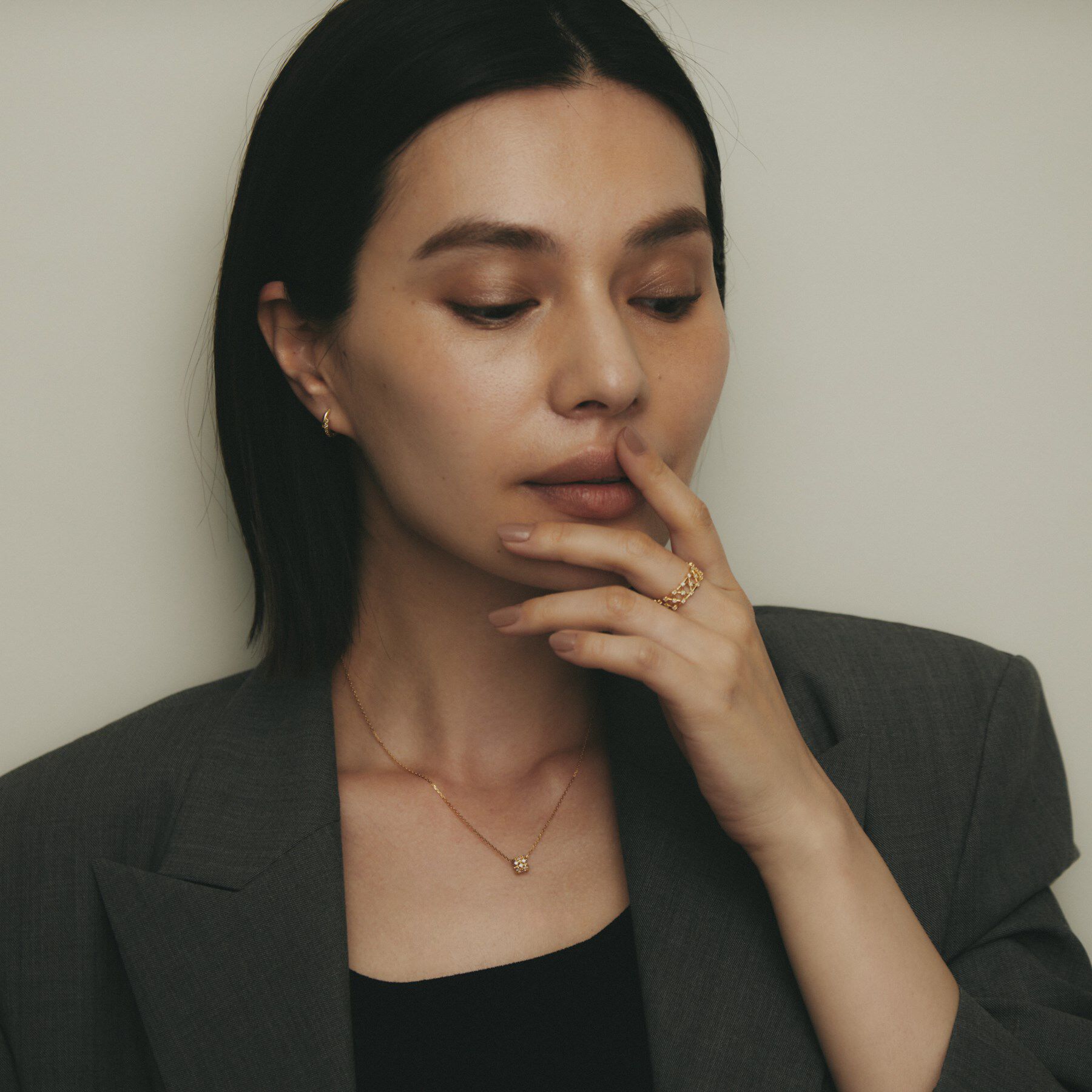 COCOSHNIK「K18ダイヤモンド レースビーズ ネックレス」|ネックレス|