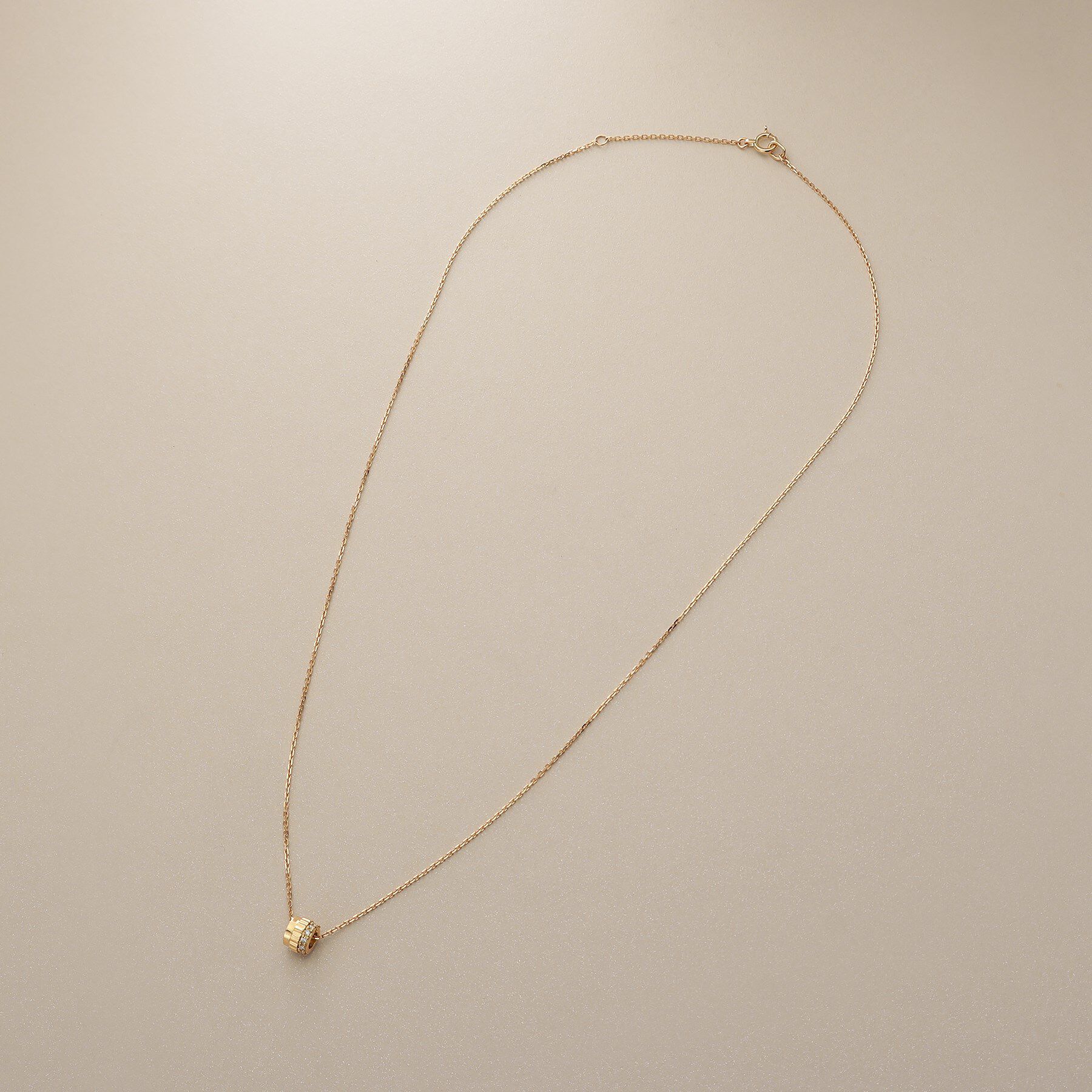 COCOSHNIK「K18ダイヤモンド 縦溝ビーズ ネックレス」|ネックレス|