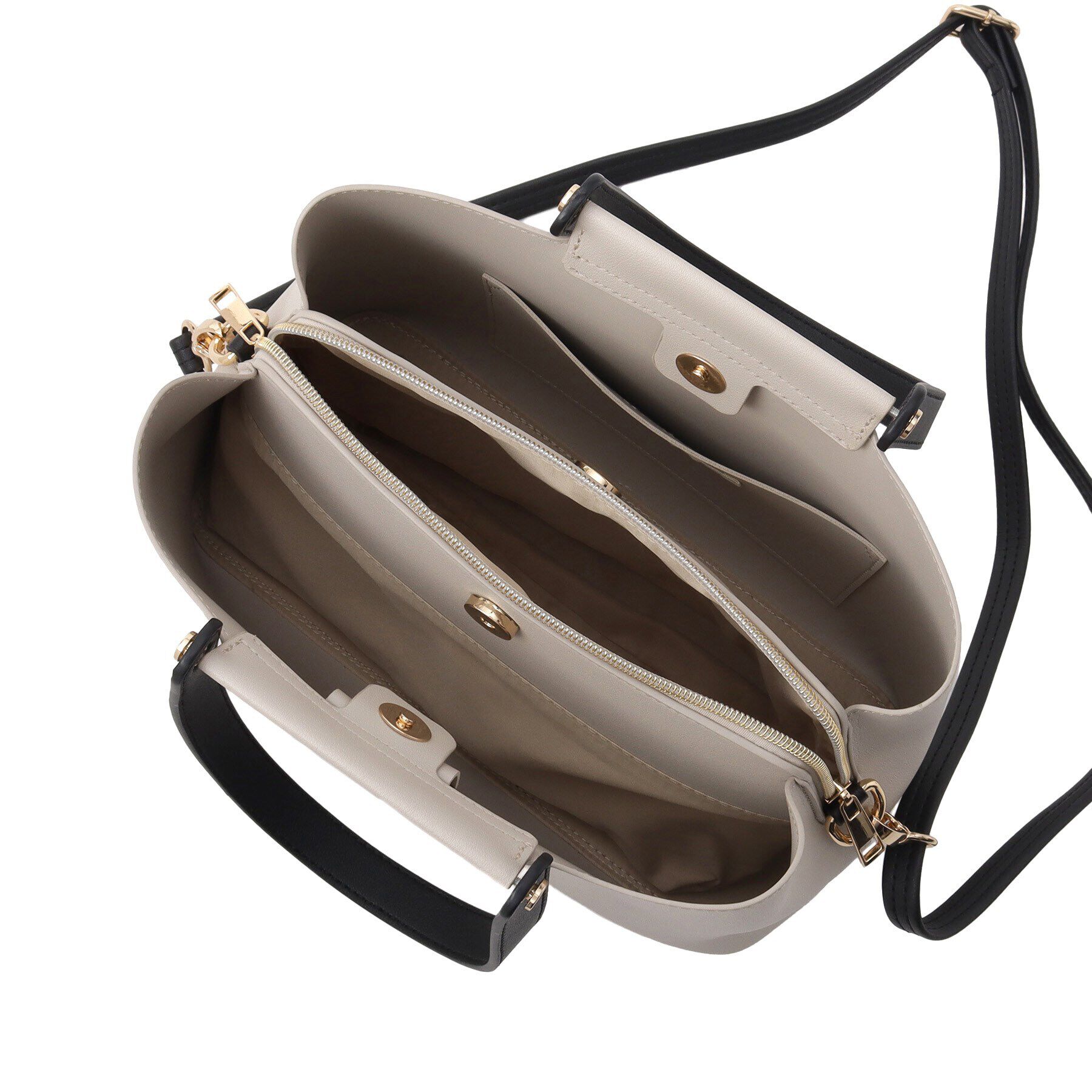 SHOO･LA･RUE「【通勤/セレモニー/2WAY】フロントバー金具3層トート」|トートバッグ|