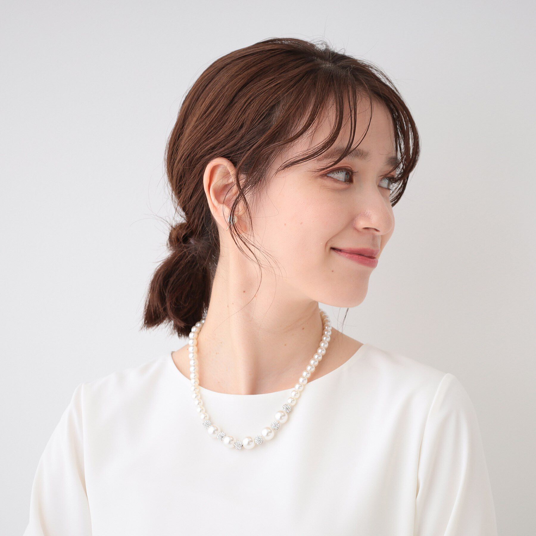 SHOO･LA･RUE「【セレモニー】フェイクパールパヴェネックレス」|ネックレス|