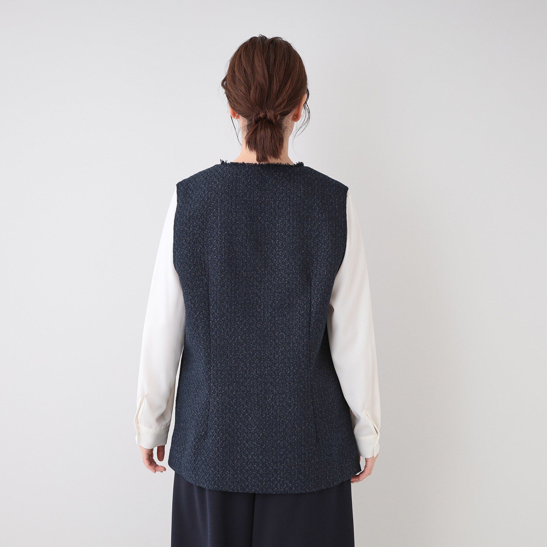 SHOO･LA･RUE「【セレモニーからデイリーまで】フリンジ ツイードジレ」|ベスト・ジレ|