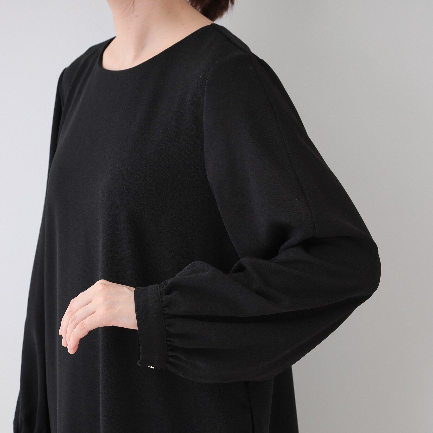 SHOO･LA･RUE「【S-3L/お袖デザイン2WAY】異素材ドッキングワンピース」|ワンピース|