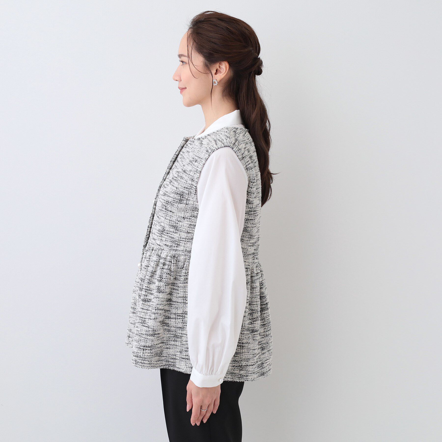 SHOO･LA･RUE「カットツイードペプラムジレ」|ベスト・ジレ|