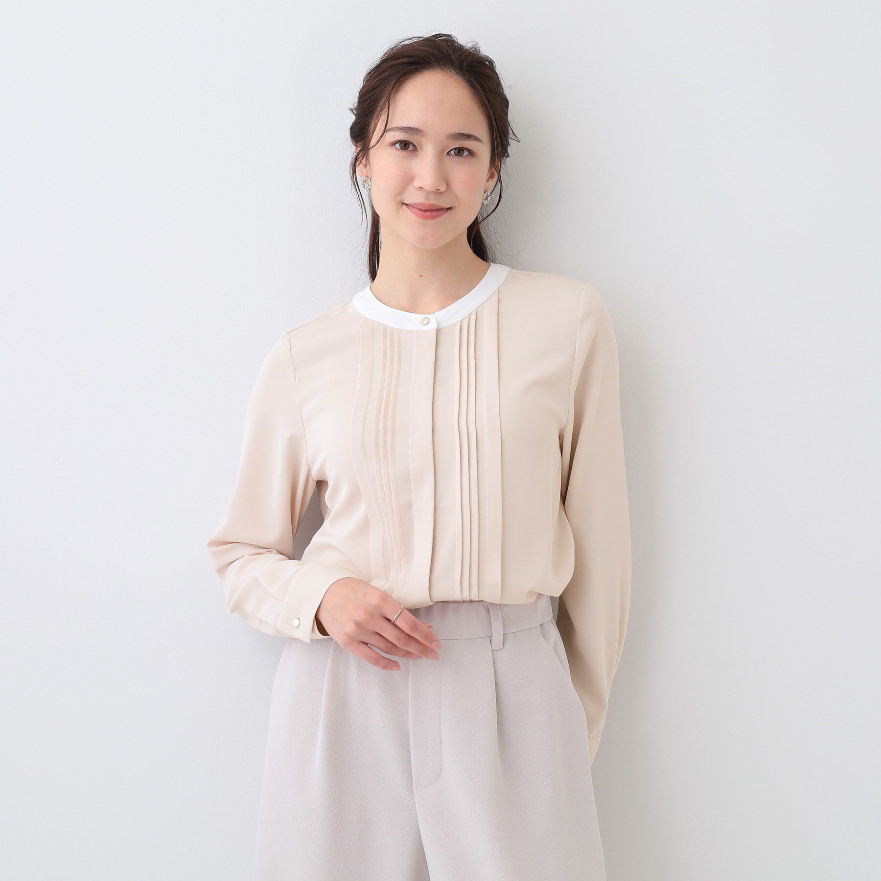 SHOO･LA･RUE「イージーケア ピンタックブラウス」|シャツ・ブラウス|