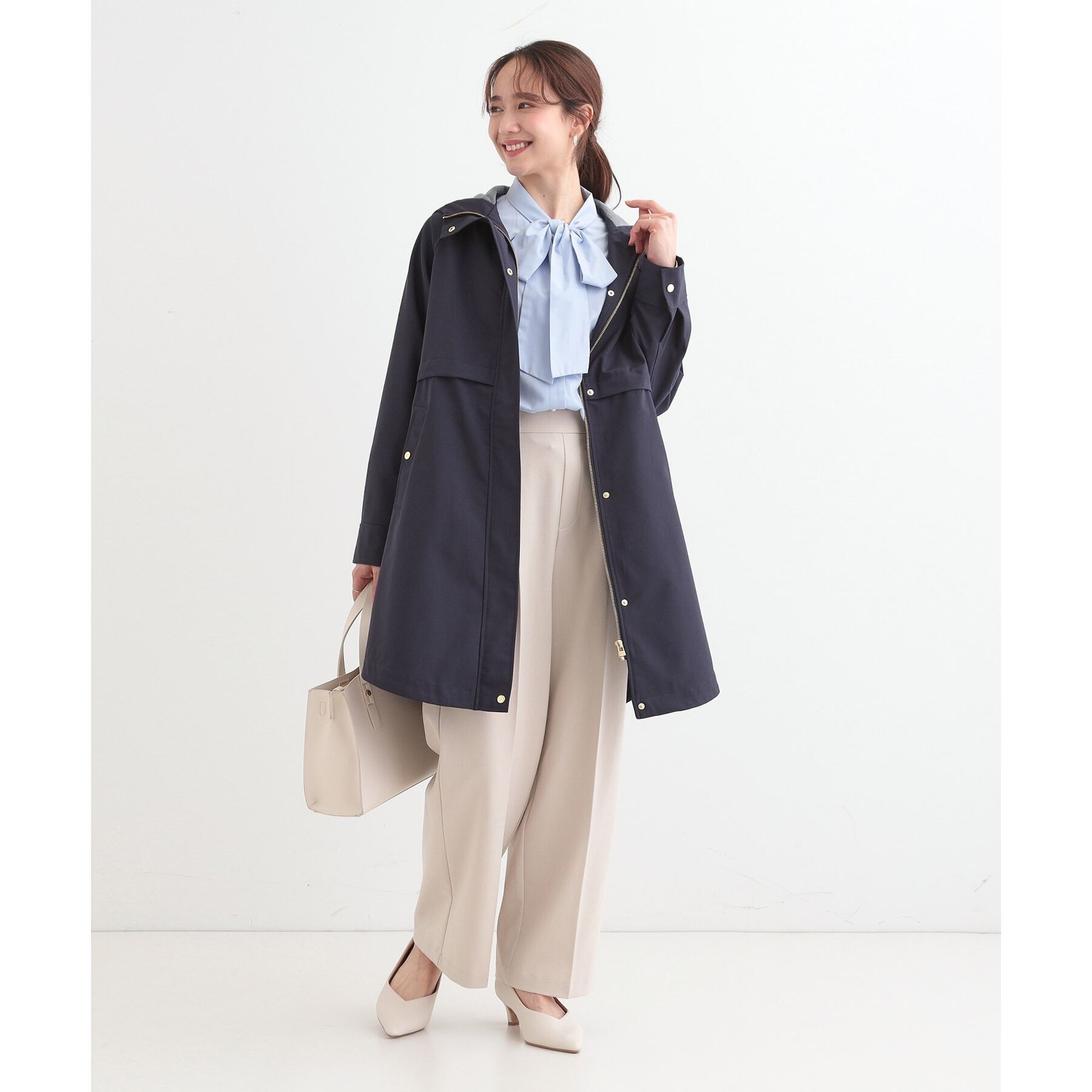 SHOO･LA･RUE「【S-LL】お顔回りを華やかに リボンタイブラウス」|シャツ・ブラウス|